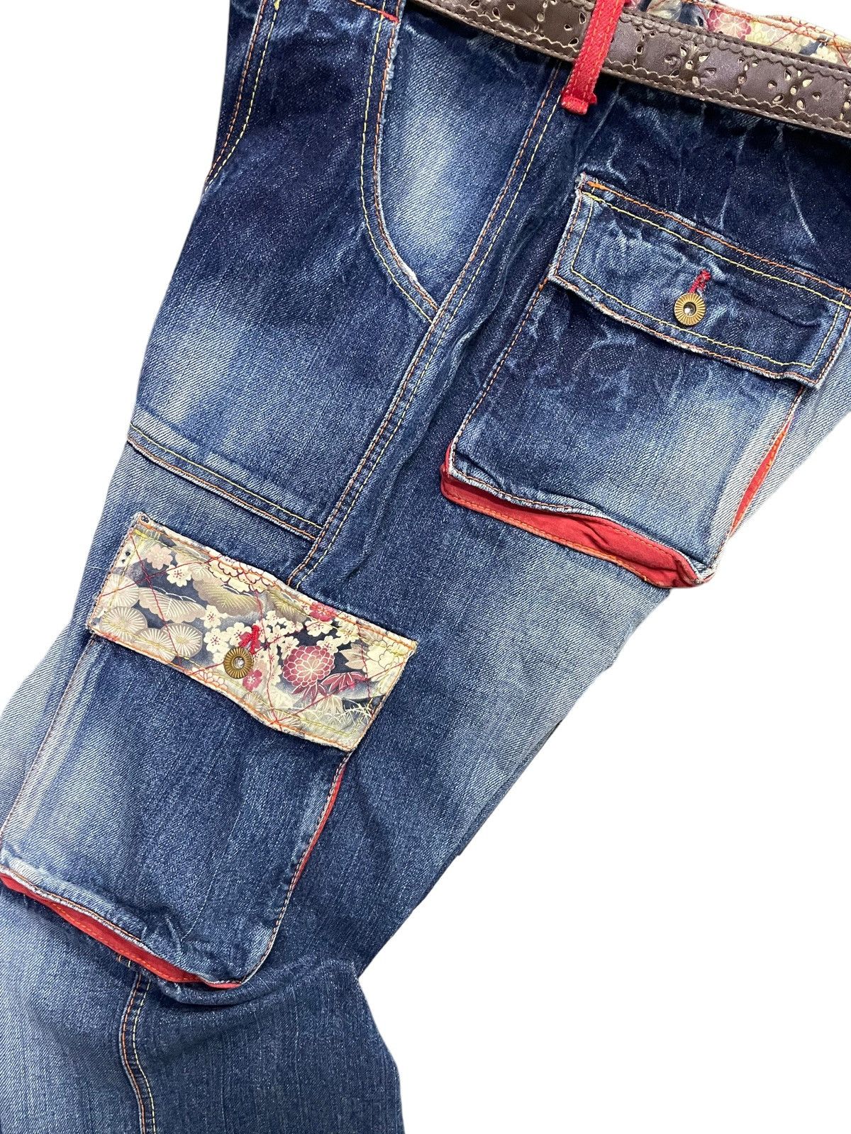 Eternal × Hysteric Glamour Vintage Eternal Japan Boro Cargo Denim With Leather Belted Size US 36 / EU 52 - 8 Thumbnail