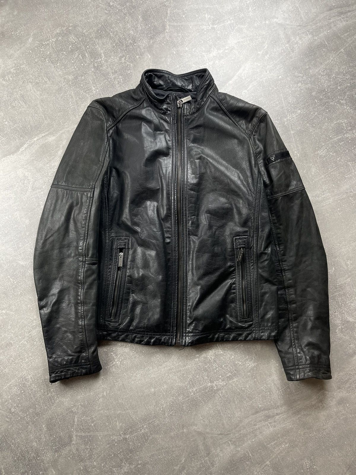 Strellson Strellson Leather Biker Zip Jacket 2000s Black Size US S / EU 44-46 / 1 - 2 Thumbnail