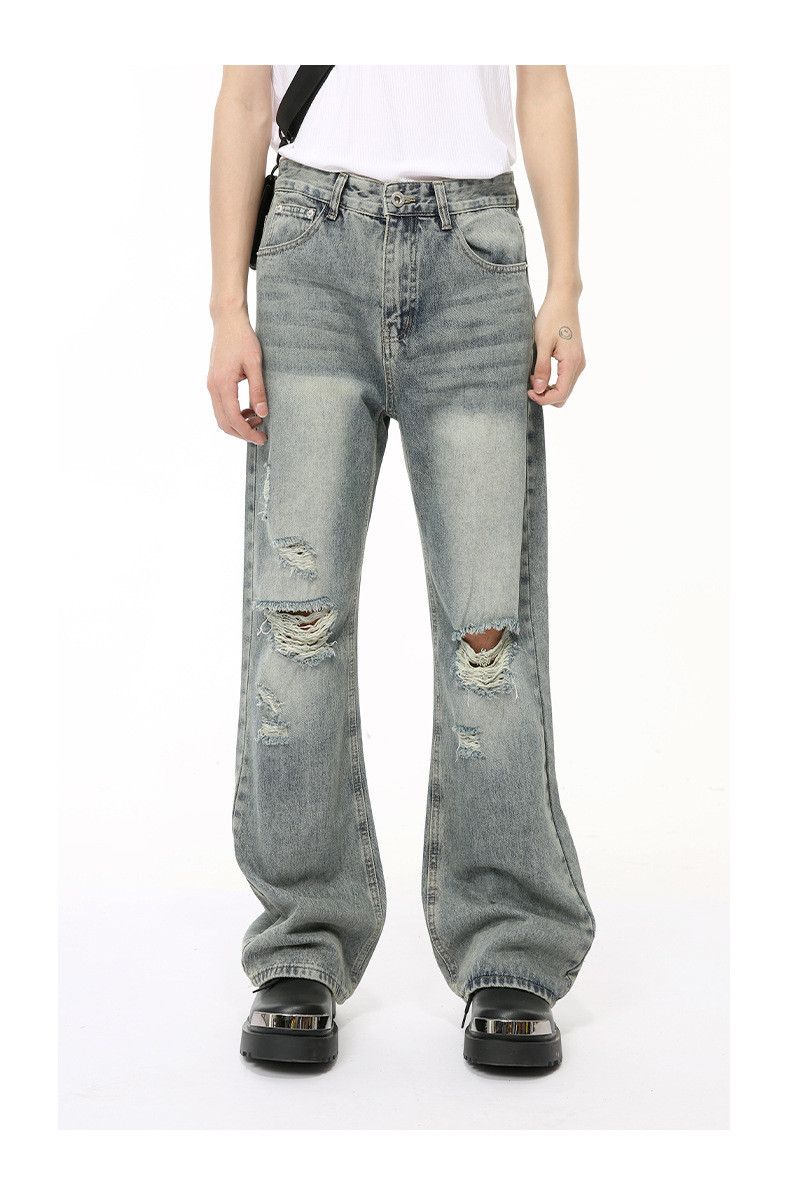 Japanese Brand × Jean Street distressed vintage bootcut ripped jeans Size US 32 / EU 48 - 1 Thumbnail