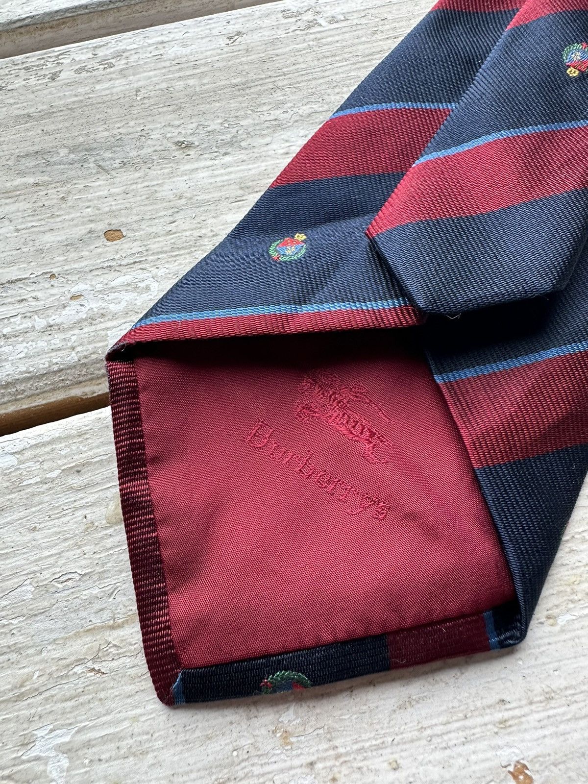 Burberry × Vintage 🚨Vintage 90s Burberrys Embroidered LOGO tie monogram RARE Size ONE SIZE - 2 Thumbnail