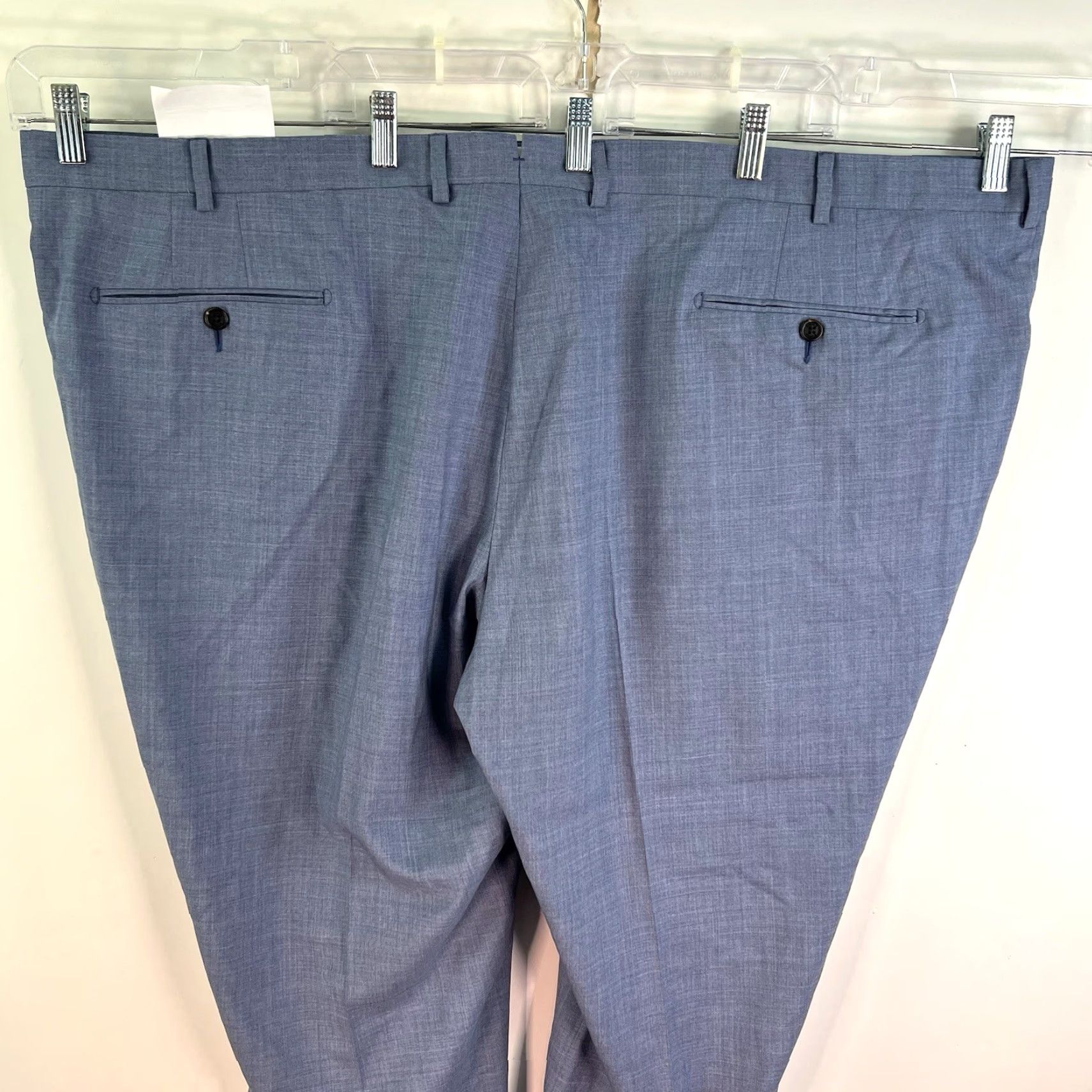 Proper Cloth VINTAGE Proper Cloth Dress Pants Mens Size 54 Blue Wool Straight Leg Formal 130's Tropical City Size US 38 / EU 54 - 5 Thumbnail