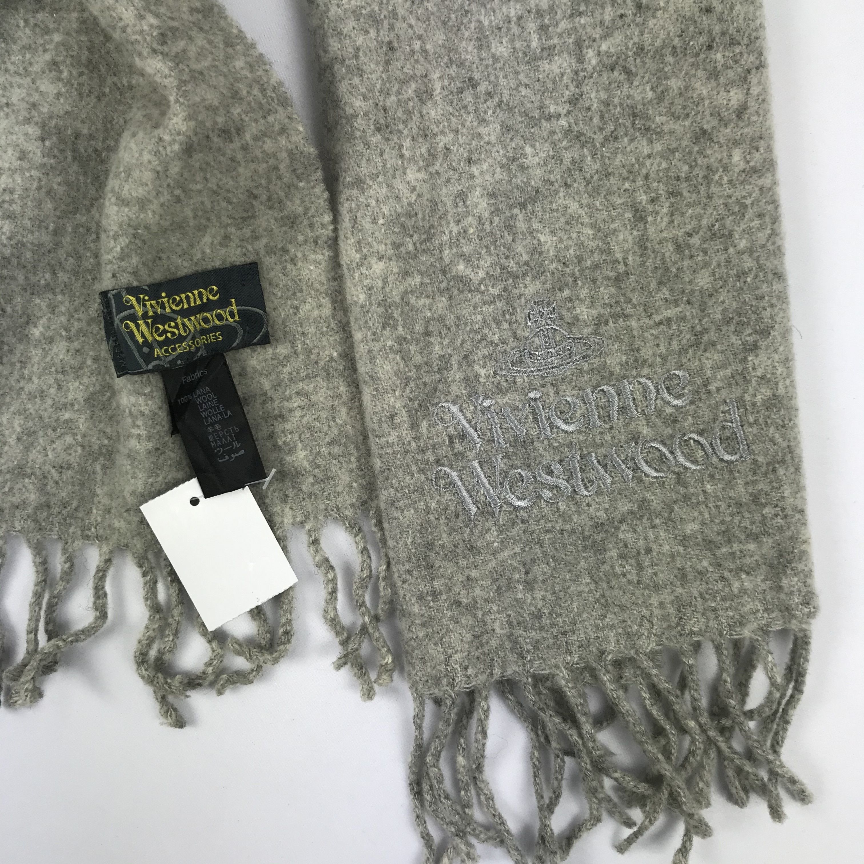 Vintage × Vivienne Westwood Vintage Vivienne Westwood Scarf Muffler Wool Scarves Size ONE SIZE - 4 Thumbnail