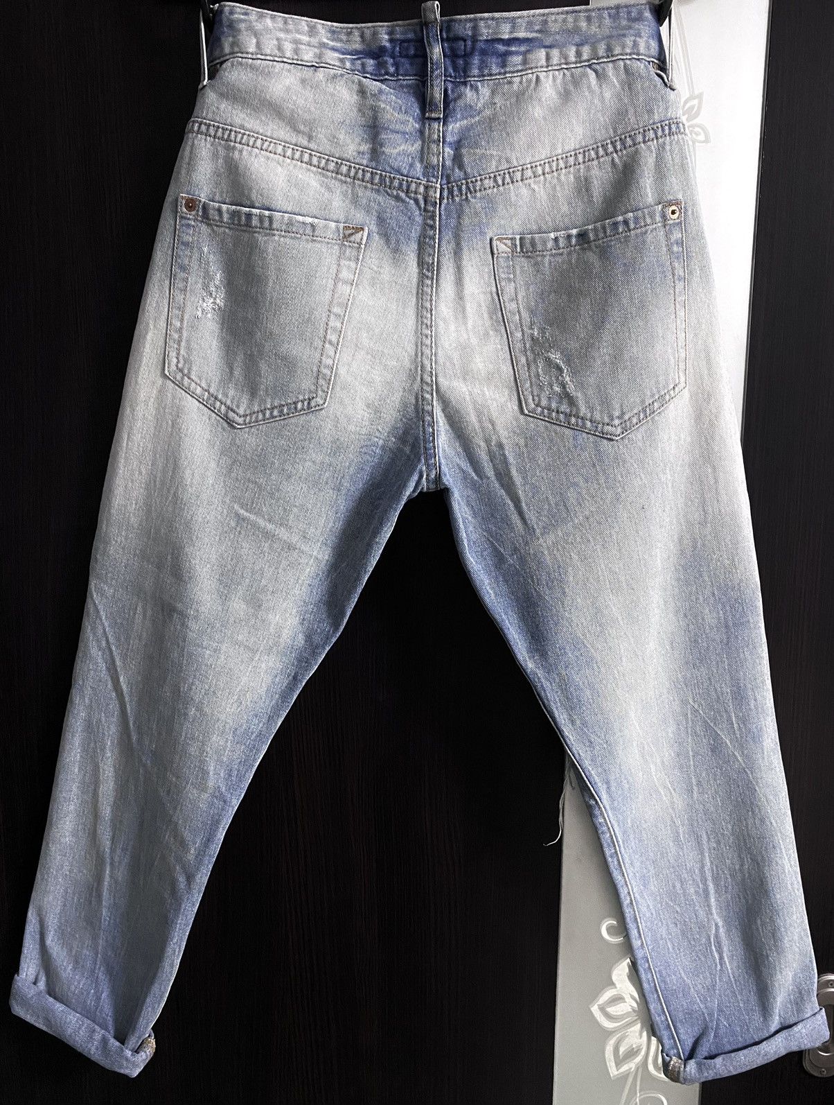 Dsquared2 Women’s Dsquared2 Washed Torn Distressed Jeans Denim Dyed Size 28" / US 6 / IT 42 - 2 Thumbnail