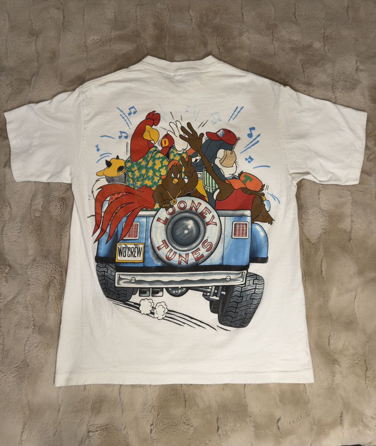 TEE JAYS Vintage 90s Looney Tunes WB Crew Tee – Changes Tag Size US L / EU 52-54 / 3 - 5 Thumbnail