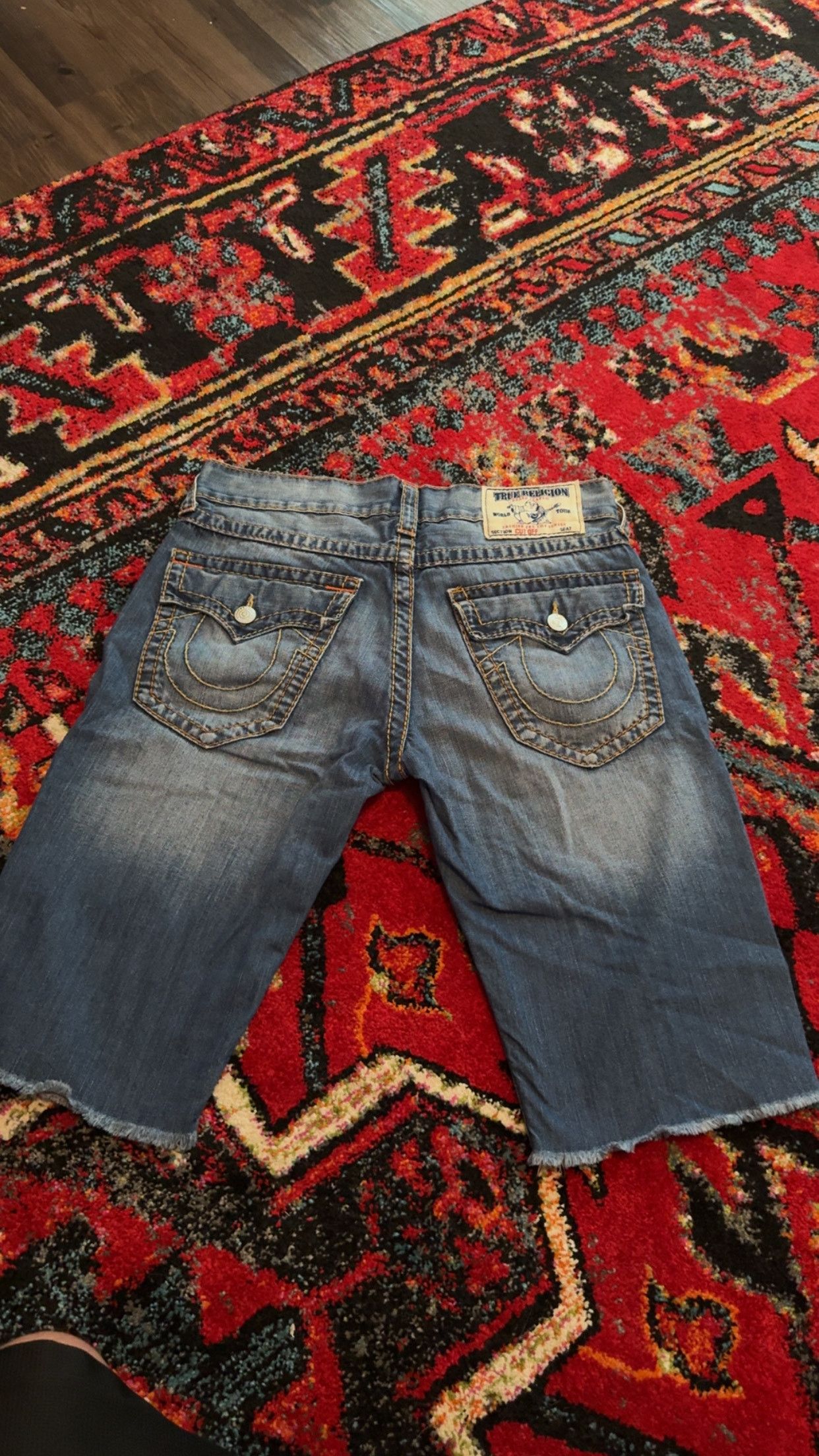 True Religion True Religion (World Tour) Cut Off Denim Jeans Size US 32 / EU 48 - 2 Thumbnail