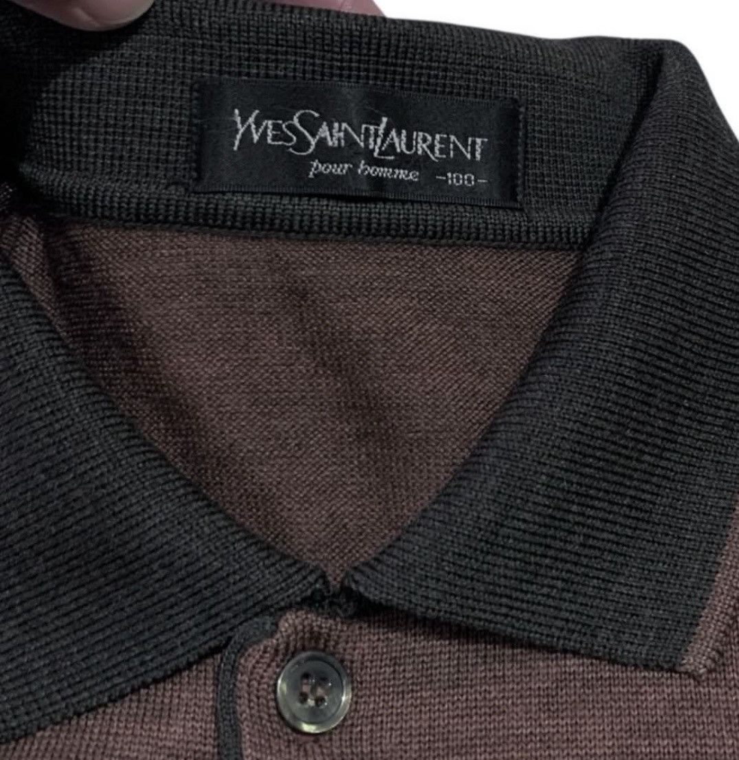Yves Saint Laurent Yves Saint Laurent Pour Homme Brown Half Button knitwear Size US L / EU 52-54 / 3 - 2 Thumbnail