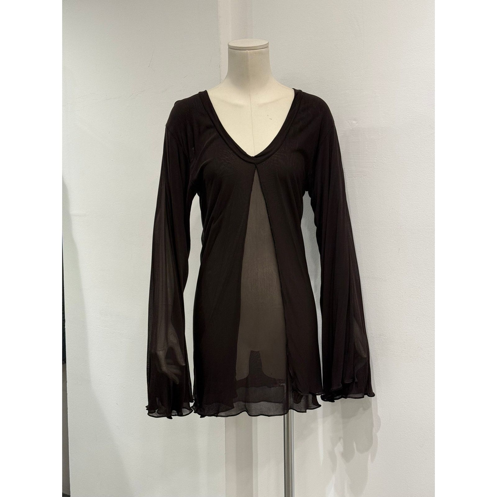 Saint Laurent Paris 2000s Yves Saint Laurent by Tom Ford hybrid sheer blouse Size L / US 10 / IT 46 - 1 Thumbnail