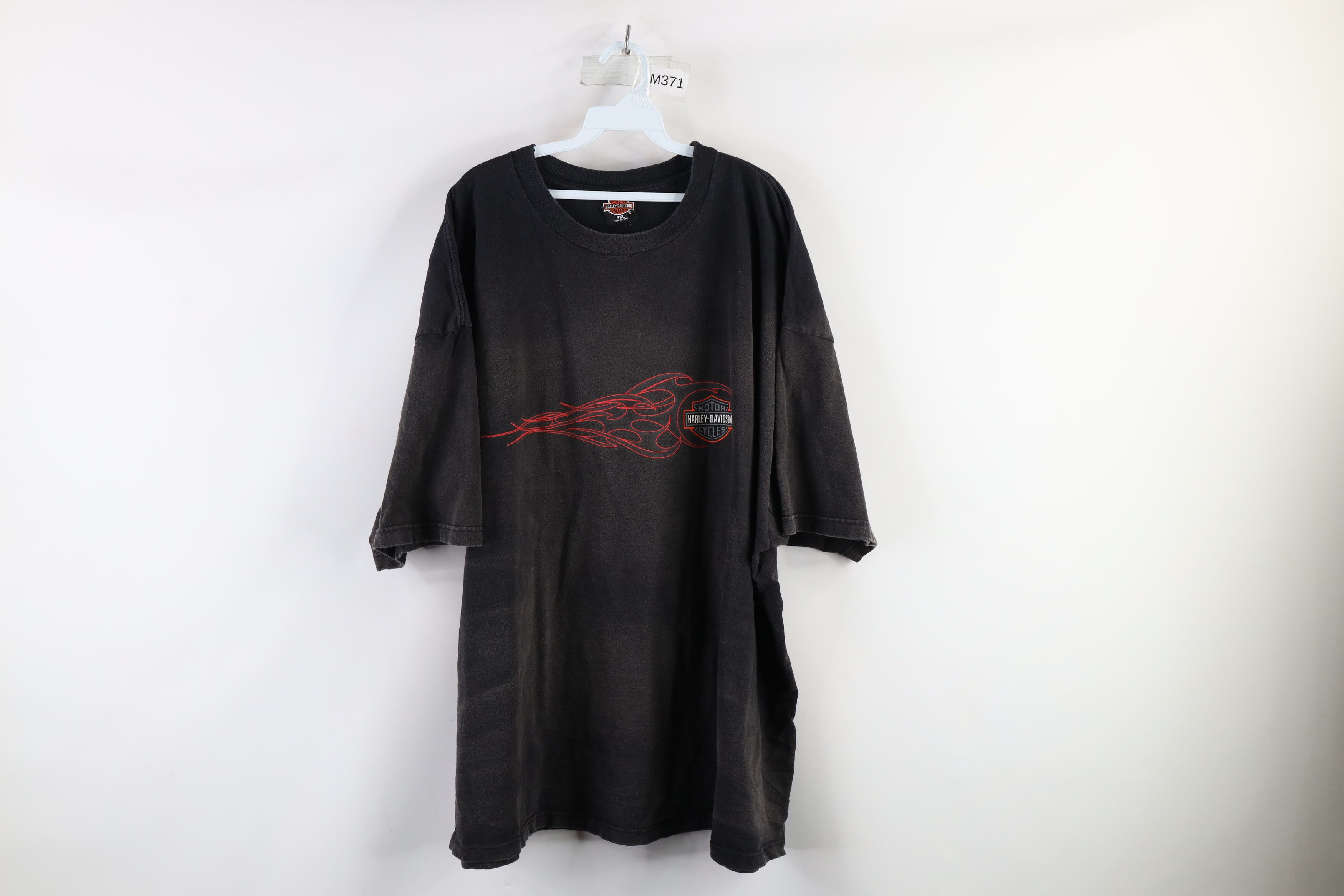 T-shirt Vintage Harley-Davidson Motif écusson Flammes - Taille XL - Édition Glasgow - Occasion Style Rockabilly