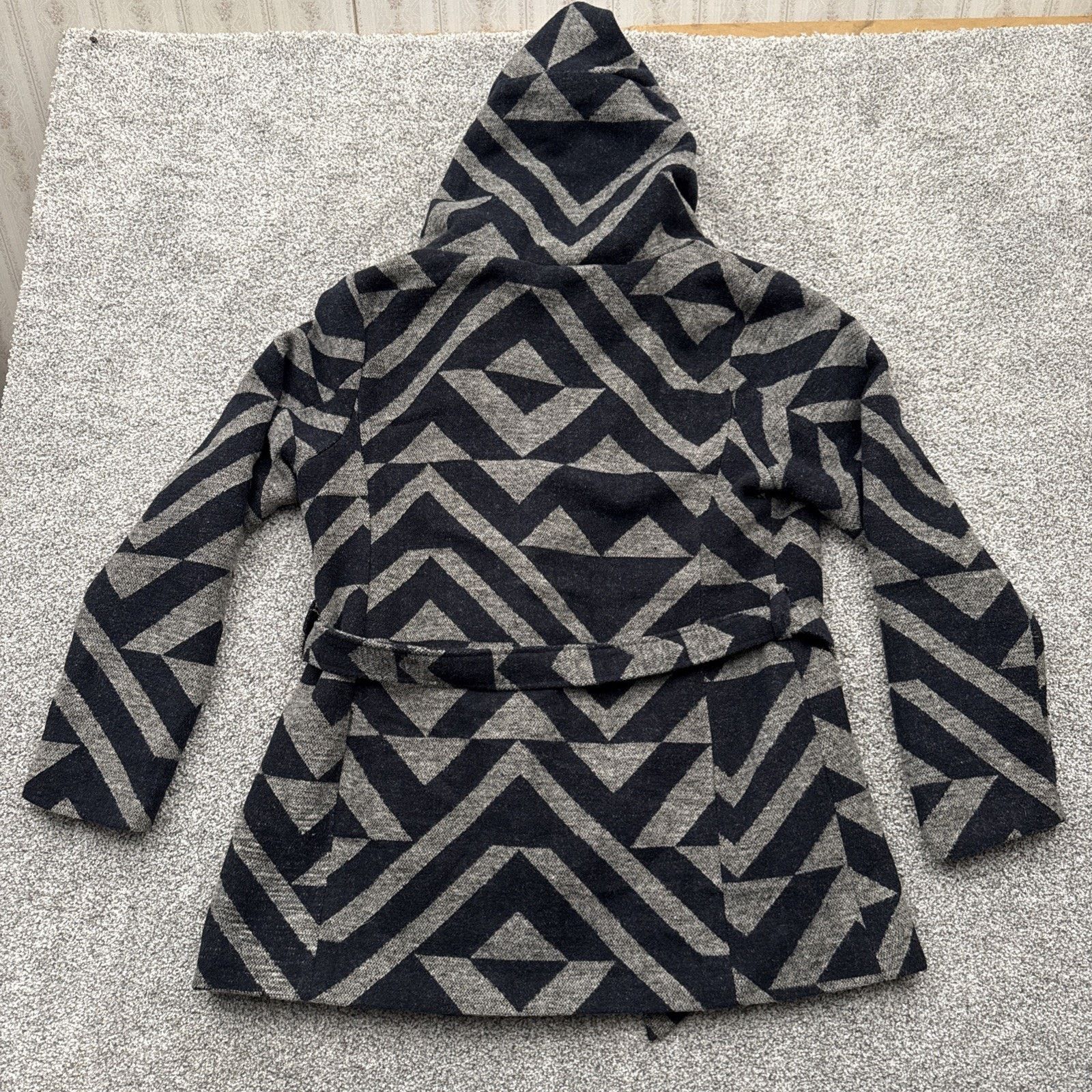 Mossimo Mossimo Coat Womens XL Geometric Belted Hoodie Avant-Garde Size XL / US 12-14 / IT 48-50 - 9 Thumbnail