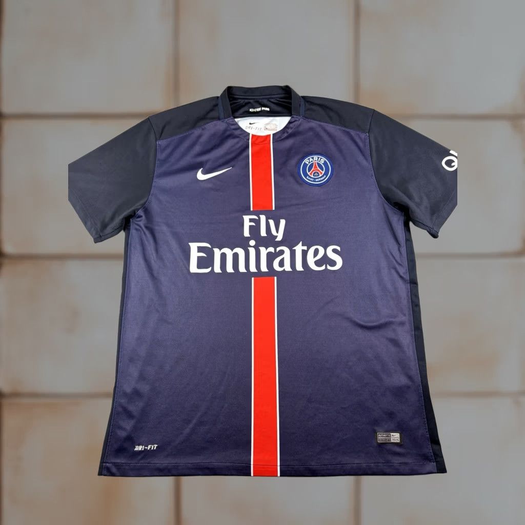 Nike Nike Paris Saint-Germain PSG Soccer Jersey XL Men T-Shirt Blue 2014 2015 Home Football Kit Size US XL / EU 56 / 4 - 1 Thumbnail