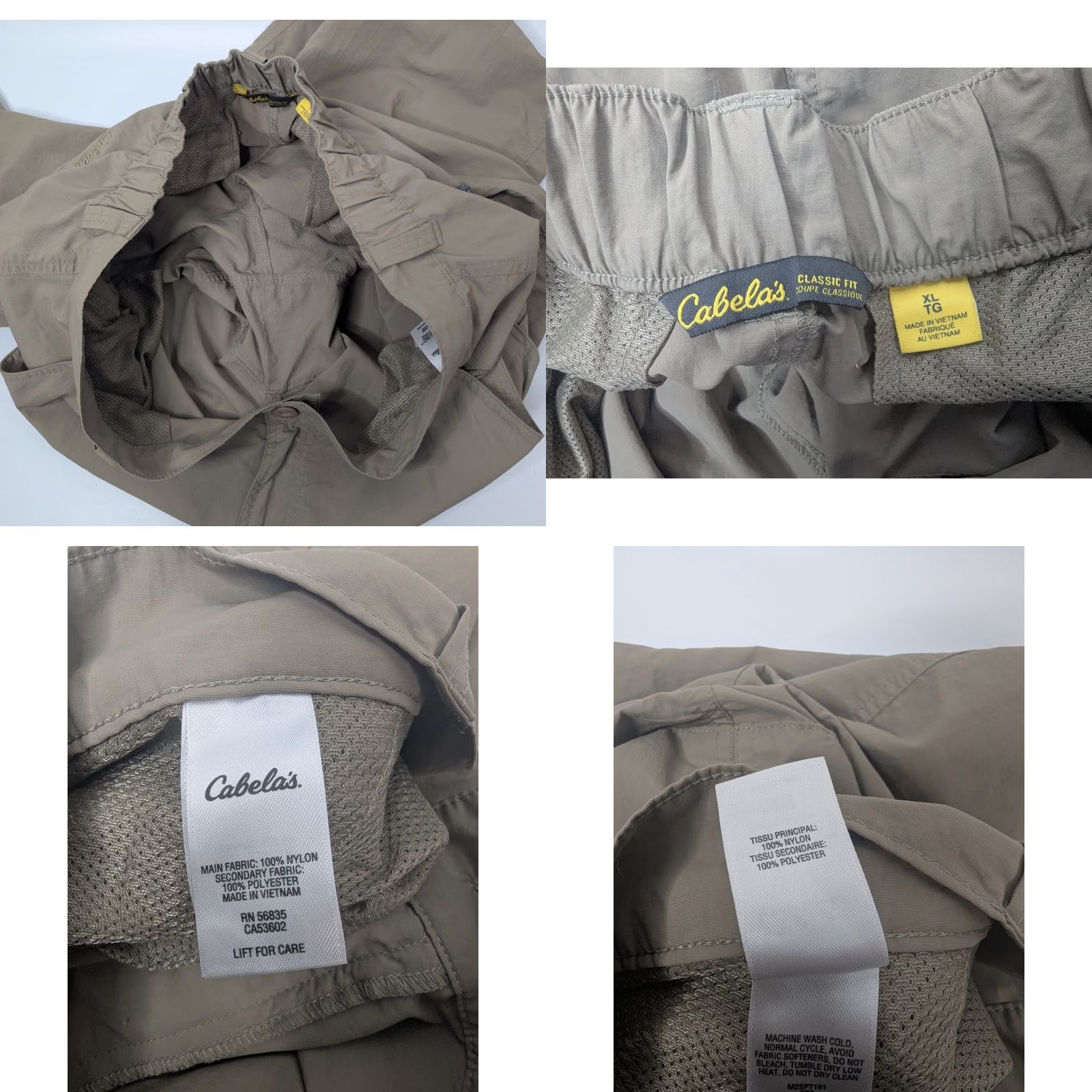 Vintage Cabela's Cargo Pants Mens XL Nylon Convertible Outdoors Classic Fit Tan Straight Front Pants Size US 36 / EU 52 - 9 Thumbnail