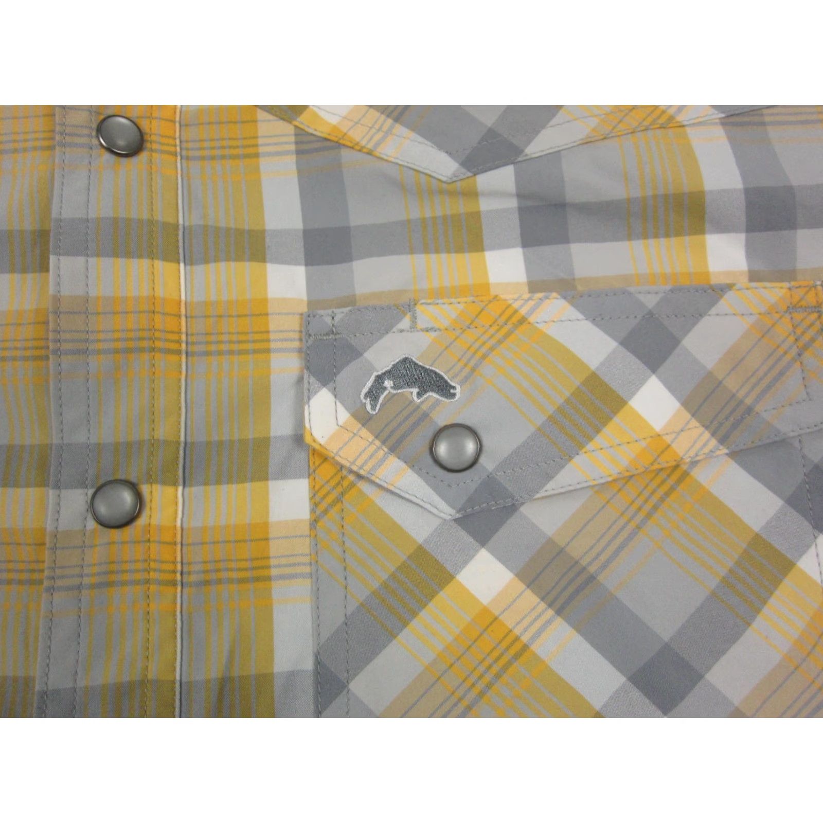 Vintage Simms Shirt Adult Large Yellow Plaid Western Snap Up Cowboy Mens Casual Rodeo Size US L / EU 52-54 / 3 - 3 Thumbnail
