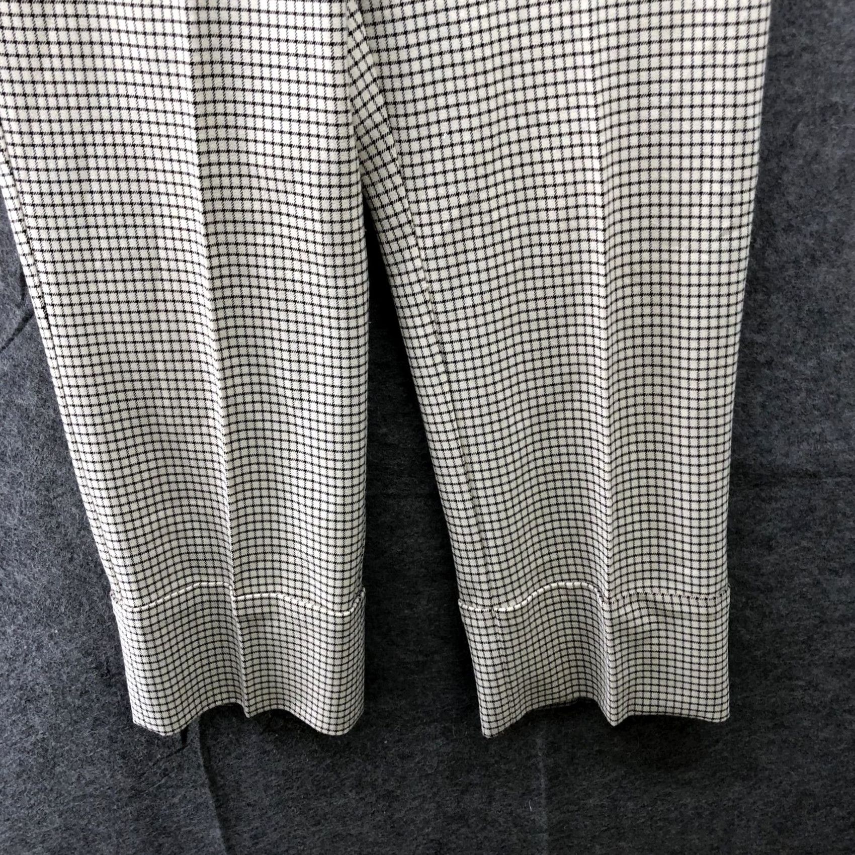 Zara Zara Women's Cropped Wide-Leg Dress Pant M Cream Grid Plaid High Rise Cropped Trouser Dress Pant Office Workwear Size 32" / US 10 / IT 46 - 4 Thumbnail