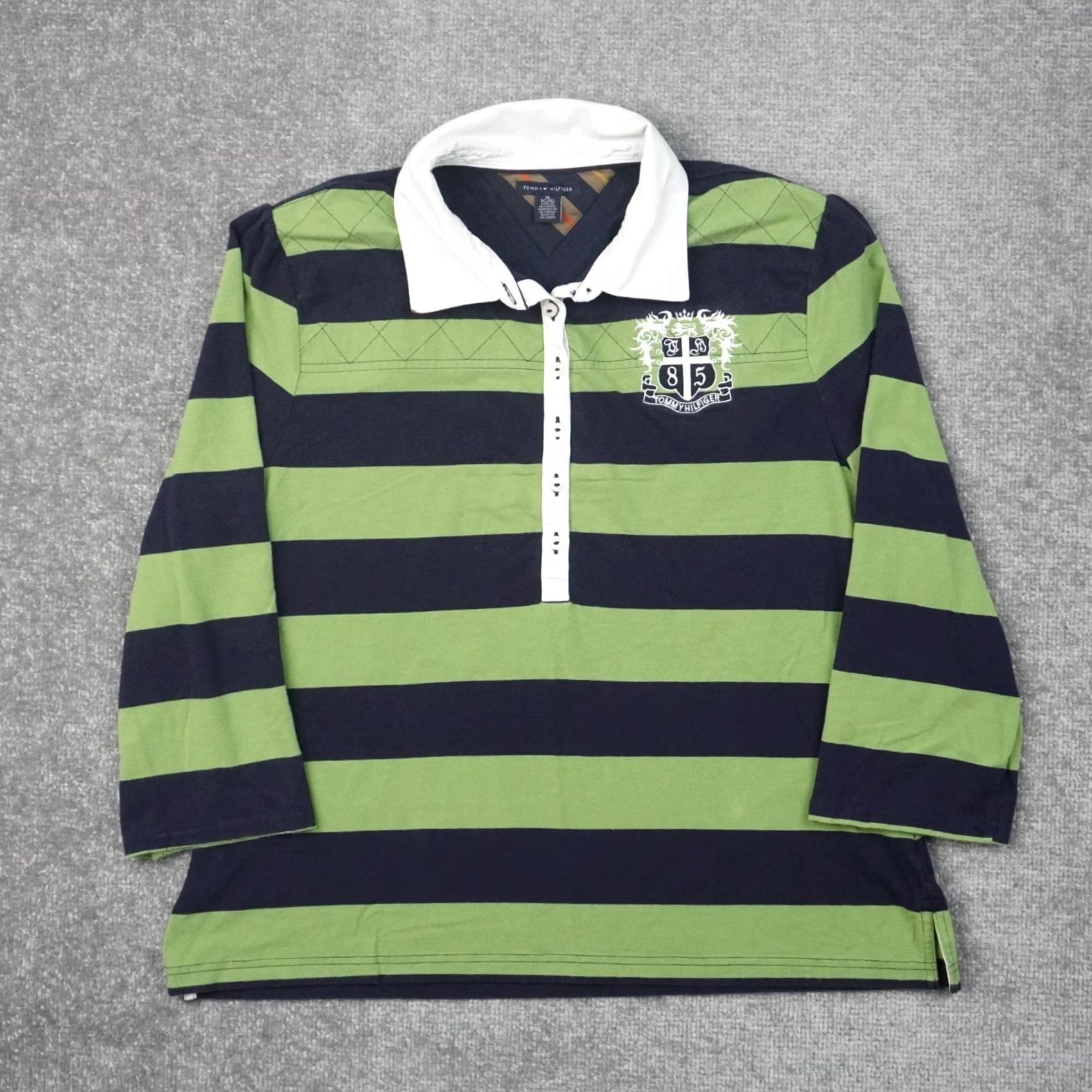 Tommy Hilfiger Tommy Hilfiger Shirt Womens L Multicolor Striped Long Sleeve Collared Pullover Casual Short Sleeve? Size L / US 10 / IT 46 - 2 Thumbnail