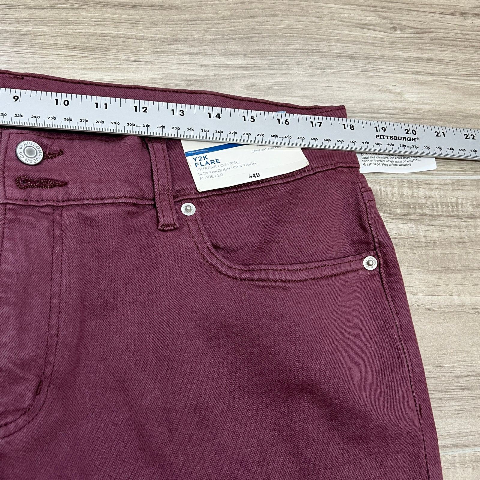 Arizona Jean Co. Arizona Jean Co Y2K Flare Extreme Low Rise Purple Jeans 15 Size 36" / US 14 / IT 50 - 3 Thumbnail