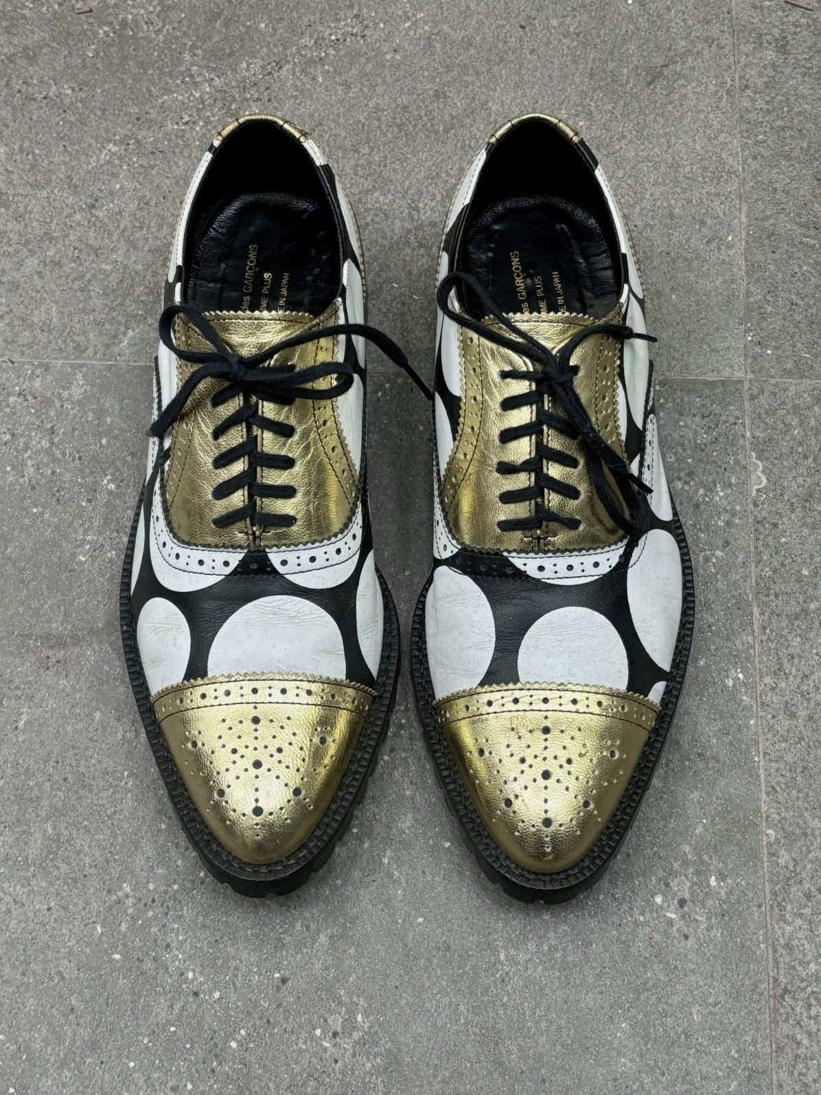 Comme des Garcons Homme Plus Comme Des Garçons | Dot Pollock Print Leather Shoes Size US 9 / EU 42 - 1 Thumbnail