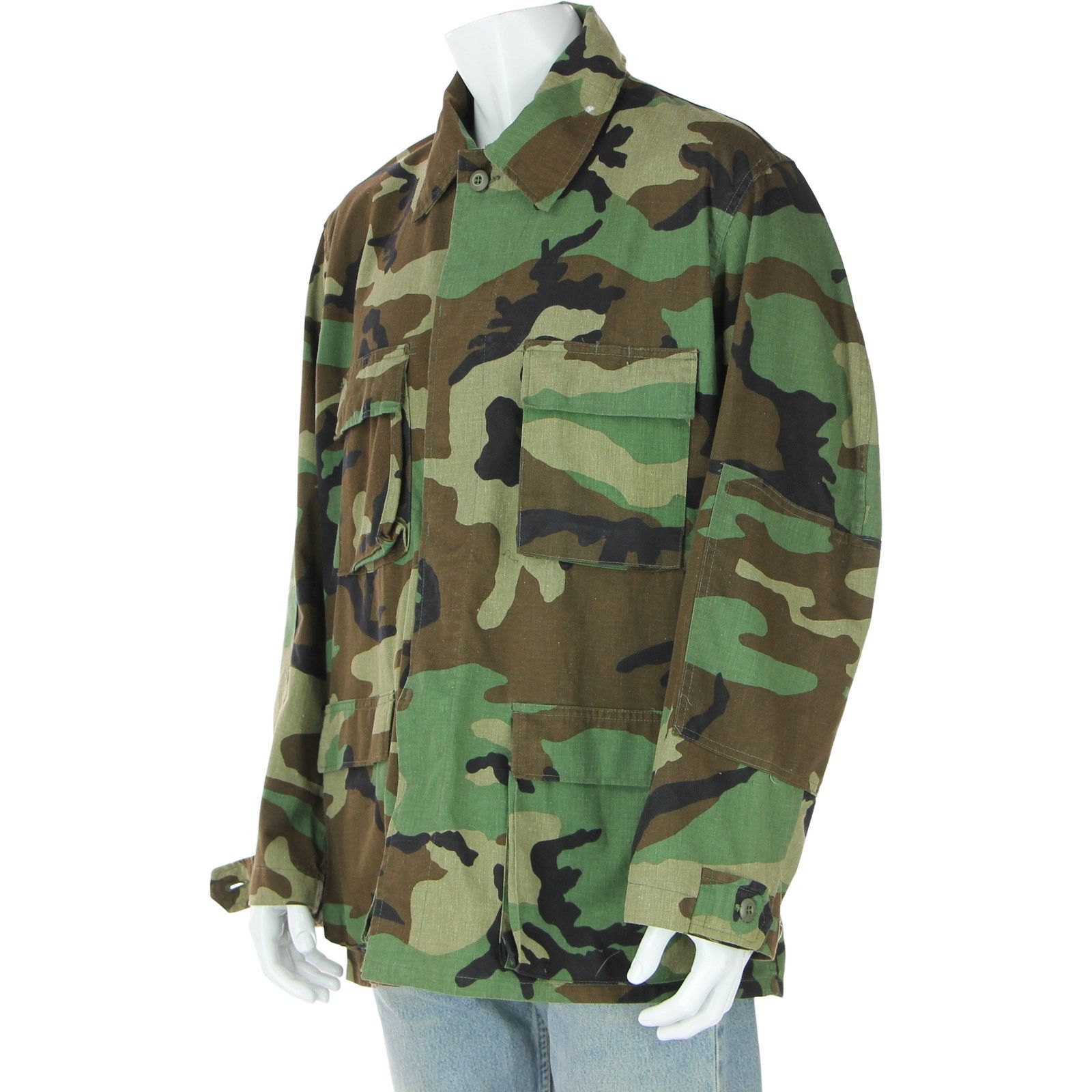 Vintage Vintage Army Woodland Camo Camouflage Tactical Hunter Shirt Size US L / EU 52-54 / 3 - 3 Thumbnail