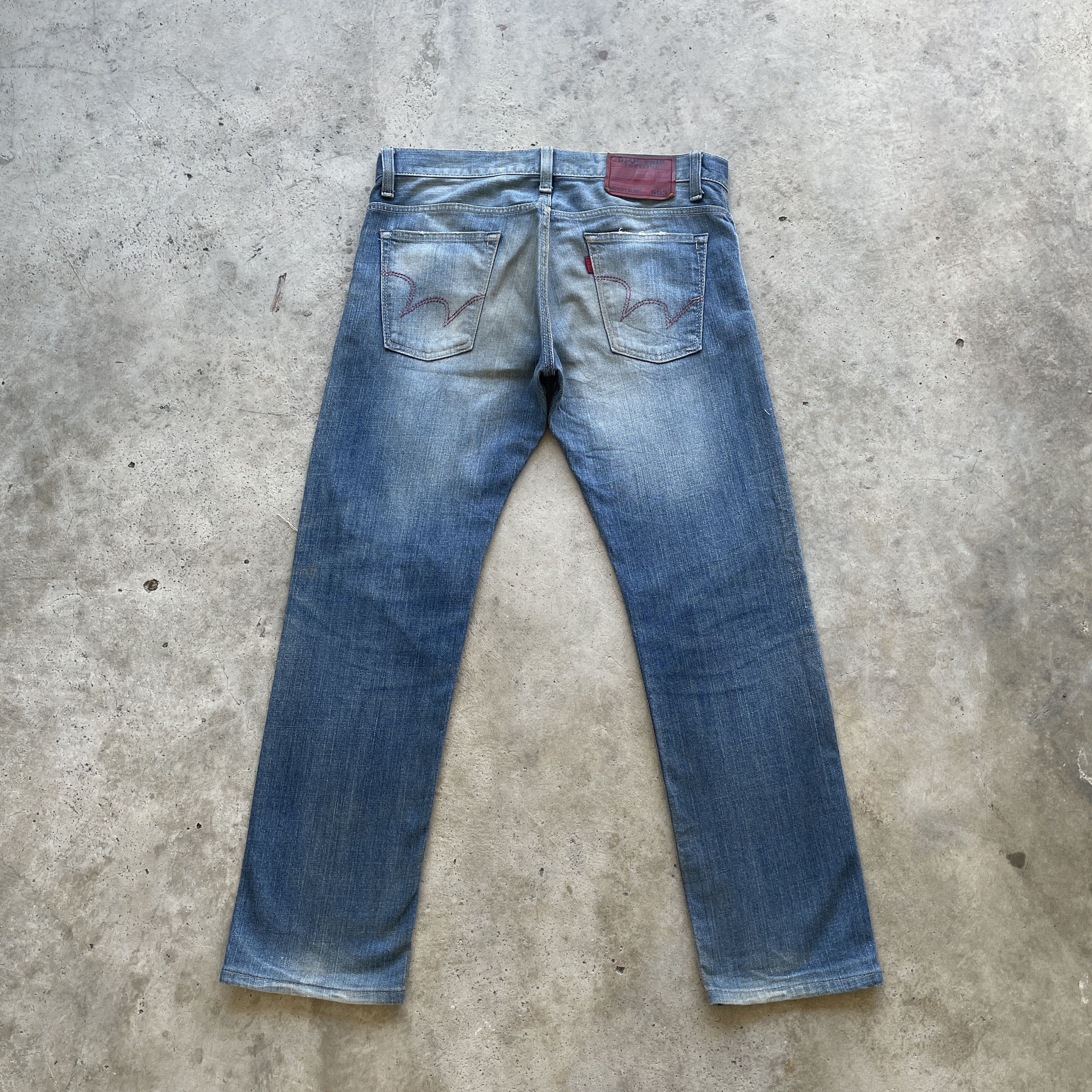 Edwin × Japanese Brand VINTAGE EDWIN DISTRESSED DENIM FADED RUSTY PANTS JEANS W36 Size US 36 / EU 52 - 11 Thumbnail