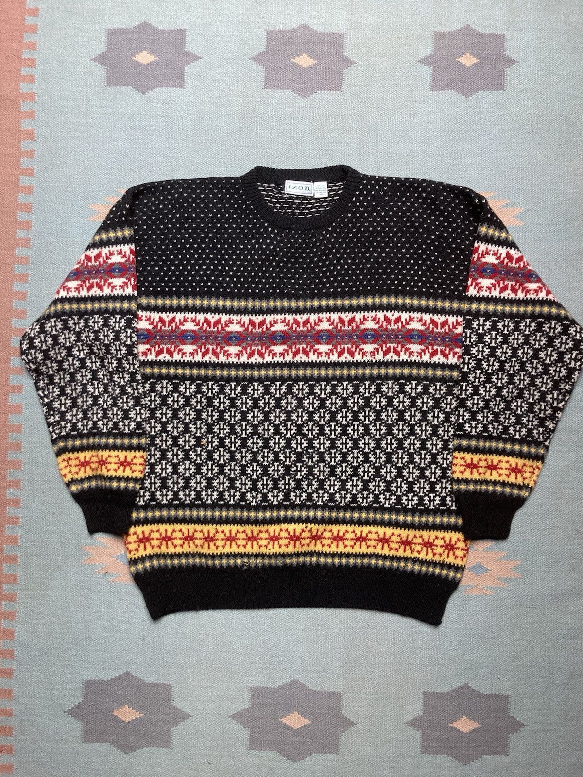 Izod × Vintage Izod sweater wool knit snowflake Birds Eye Icelandic Nord XL Size US XL / EU 56 / 4 - 1 Thumbnail