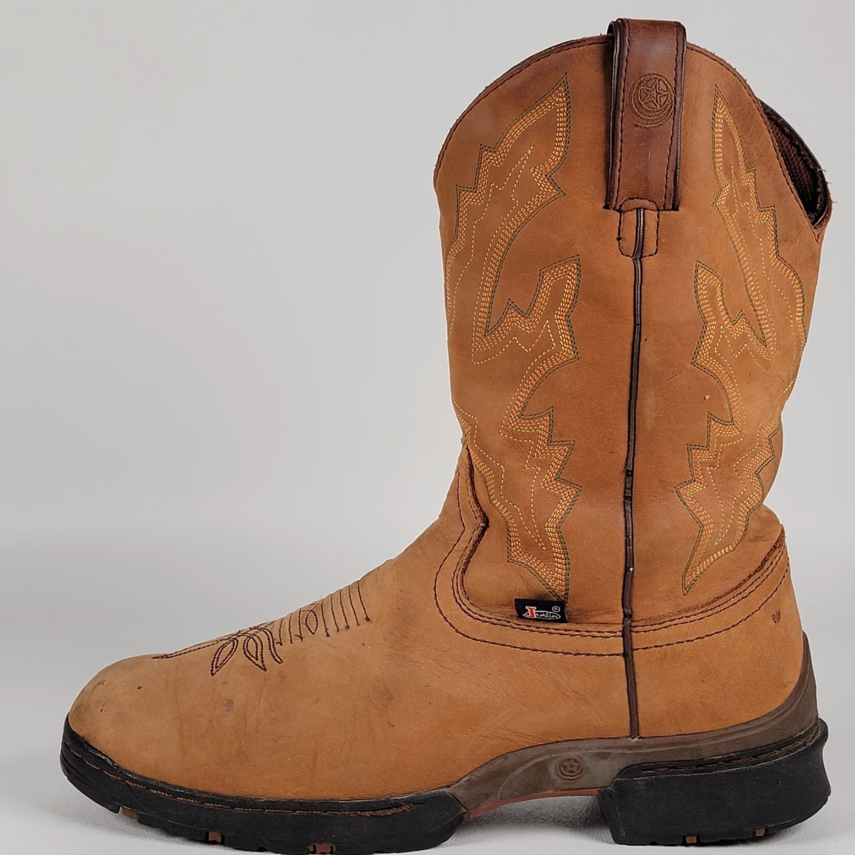Justin Boots Justin Boots Western Boots L9017 Brown Leather Roper Women's 9 B Shaft Mid-Calf Pull On Block Heel Casual 3 Season Western Theme Size US 9 / IT 39 - 7 Thumbnail