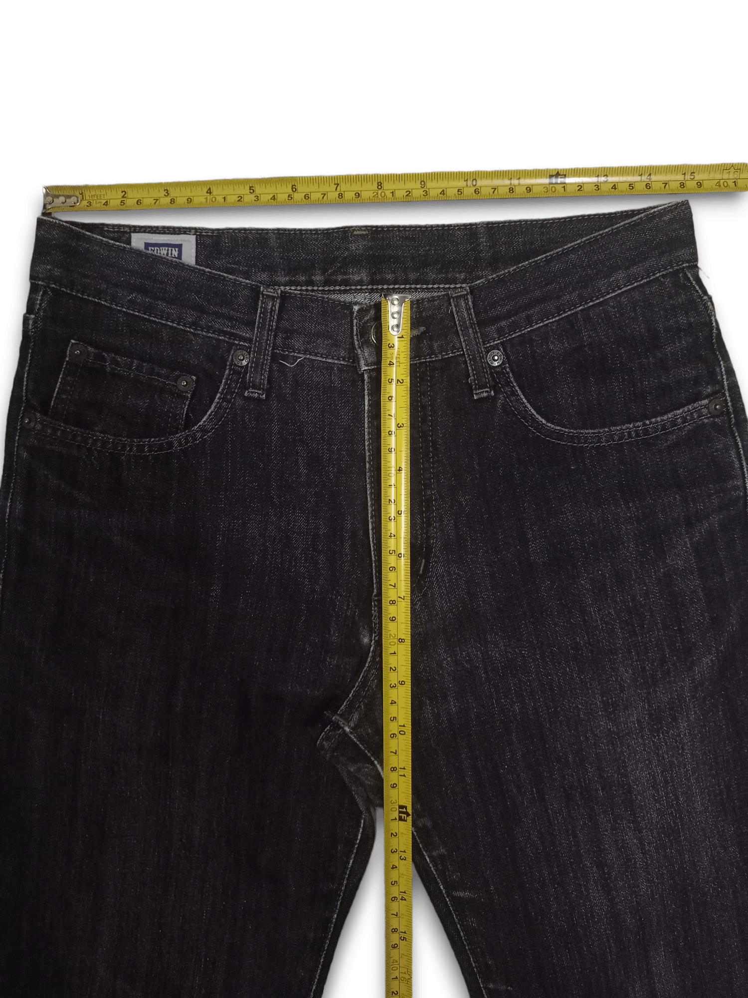 Edwin × Japanese Brand Vintage Japanese Edwin 402 Straight Leg Washed Black Jeans Size US 30 / EU 46 - 10 Thumbnail