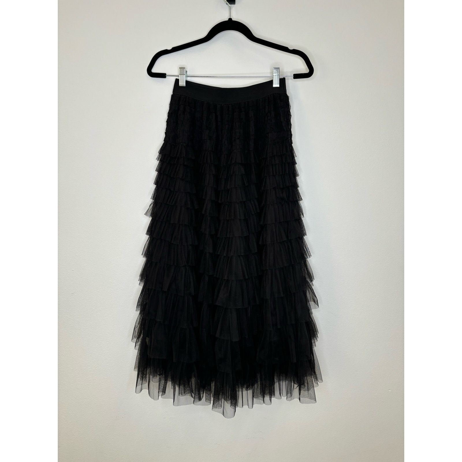 & Other Stories Tulle black mesh ruffle skirt Size 28" / US 6 / IT 42 - 3 Thumbnail