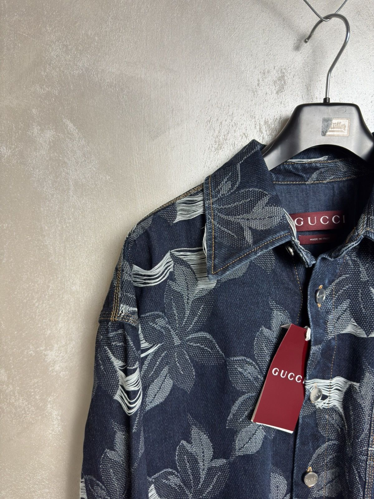 Gucci Gucci Blue Denim Shirt Jacket Floral Pattern Size US M / EU 48-50 / 2 - 3 Thumbnail