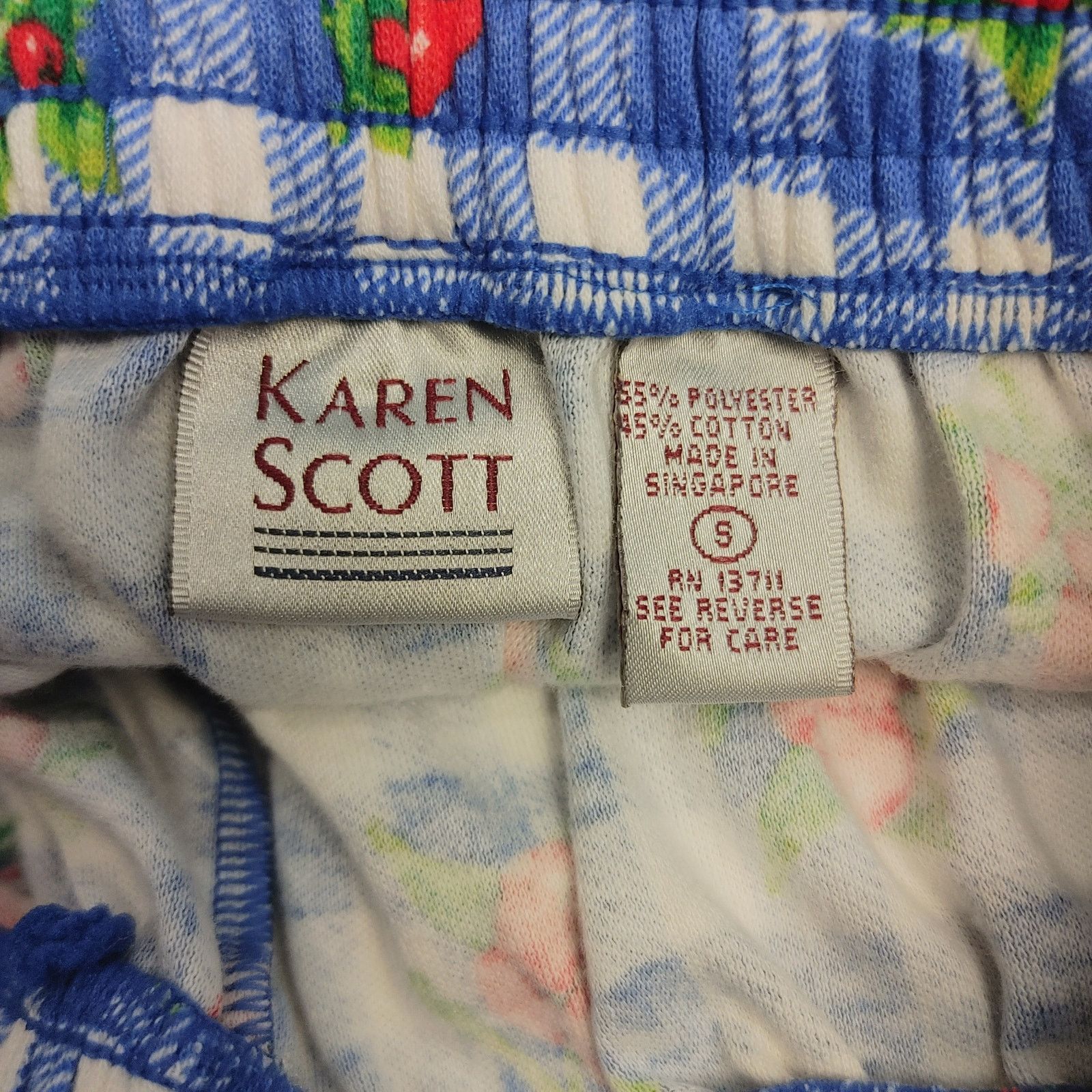 Other Karen Scott Women's S Blue/White Floral Print Plaid Shorts Size 28" / US 6 / IT 42 - 3 Thumbnail
