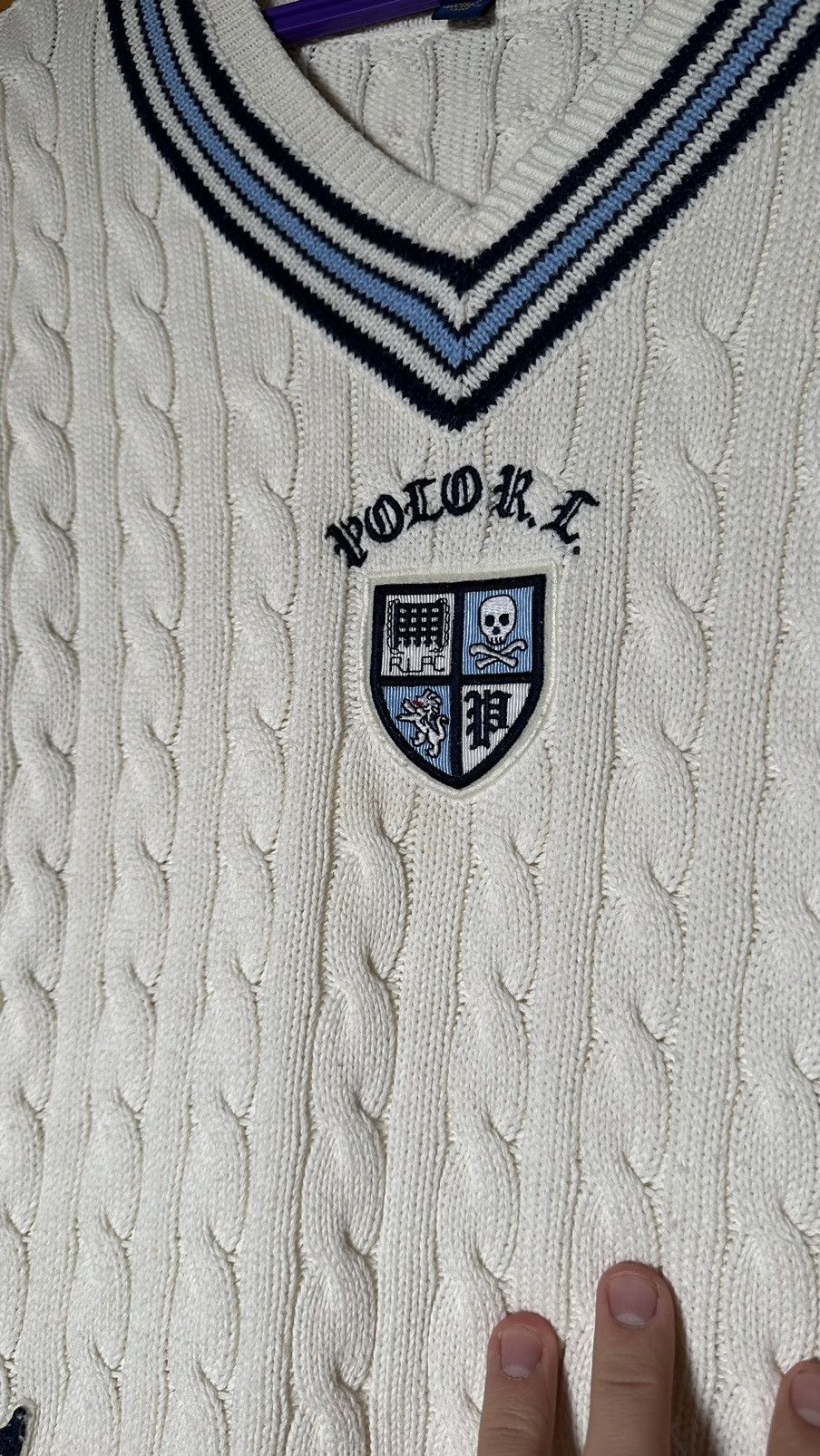 Polo Ralph Lauren × RLX Ralph Lauren × Ralph Lauren POLO RALPH LAUREN Kids BOYS CREAM KNIT CRICKET CARDIGAN🔥🔥 Size US XS / EU 42 / 0 - 9 Thumbnail