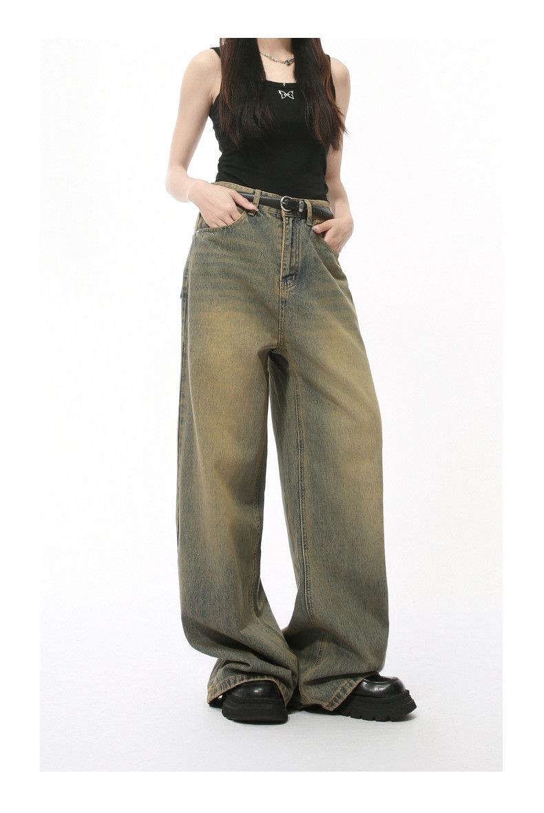 Vintage Retro distressed washed wide-leg jeans for men Size US 32 / EU 48 - 3 Thumbnail