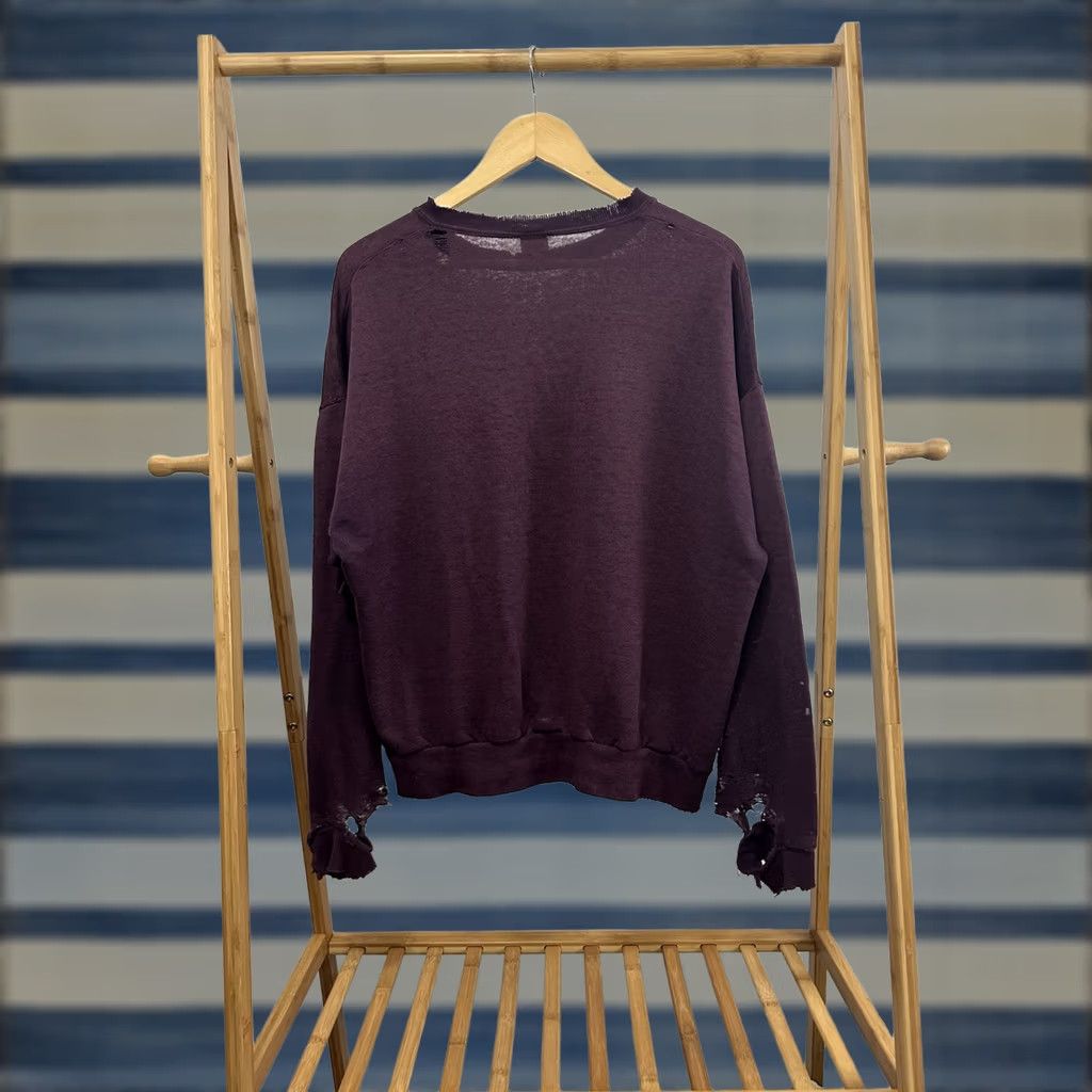 Jerzees VTG 80s Purple Jerzees Sweatshirt XL Distressed Worn Thrashed Burnout Boxy Pullover Men Size US XL / EU 56 / 4 - 1 Thumbnail