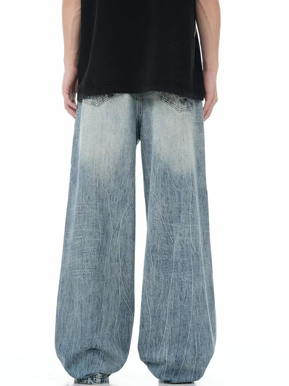 Lightning print design vintage hip hop jeans