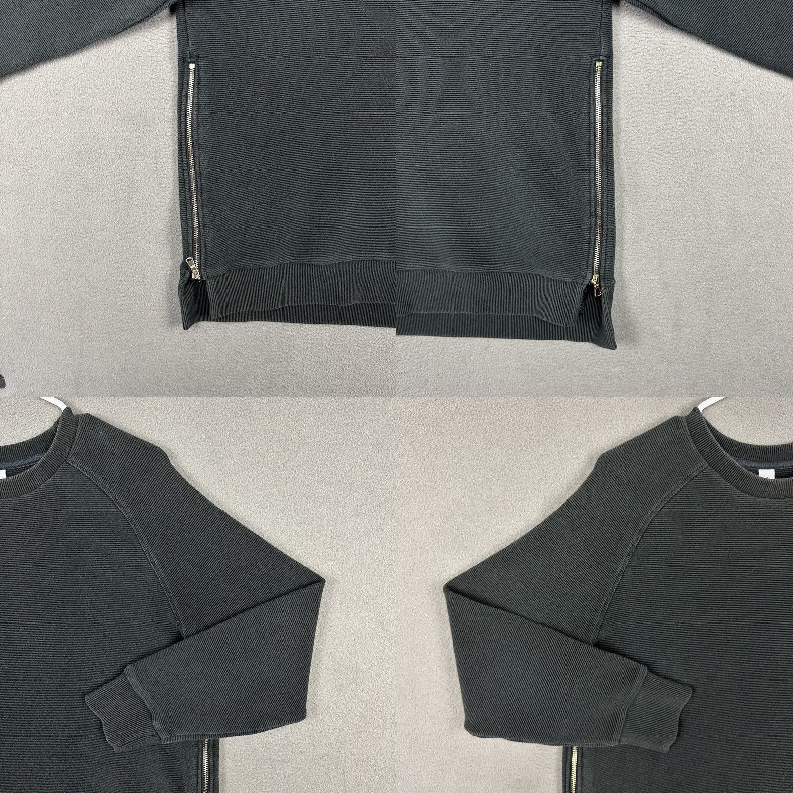 Varley Varley Manning Sweatshirt Womens M Black Ribbed Side Zip Crew Neck Pullover EUC Size M / US 6-8 / IT 42-44 - 8 Thumbnail