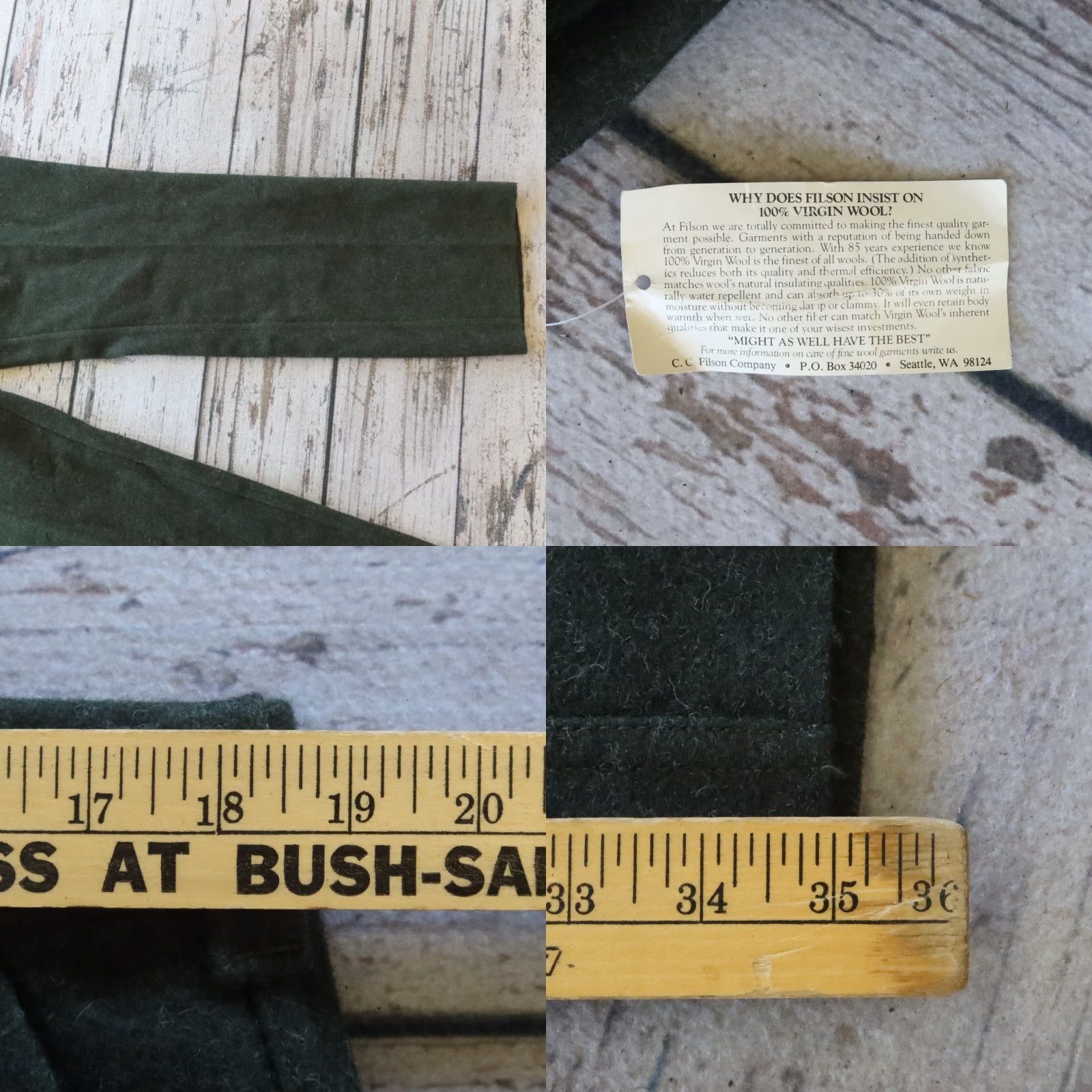 Filson VINTAGE Filson Wool Pants - Men - Pants - Size 38 - Green - 35 in Inseam - Chino Wool - Made in USA Size US 38 / EU 54 - 8 Thumbnail