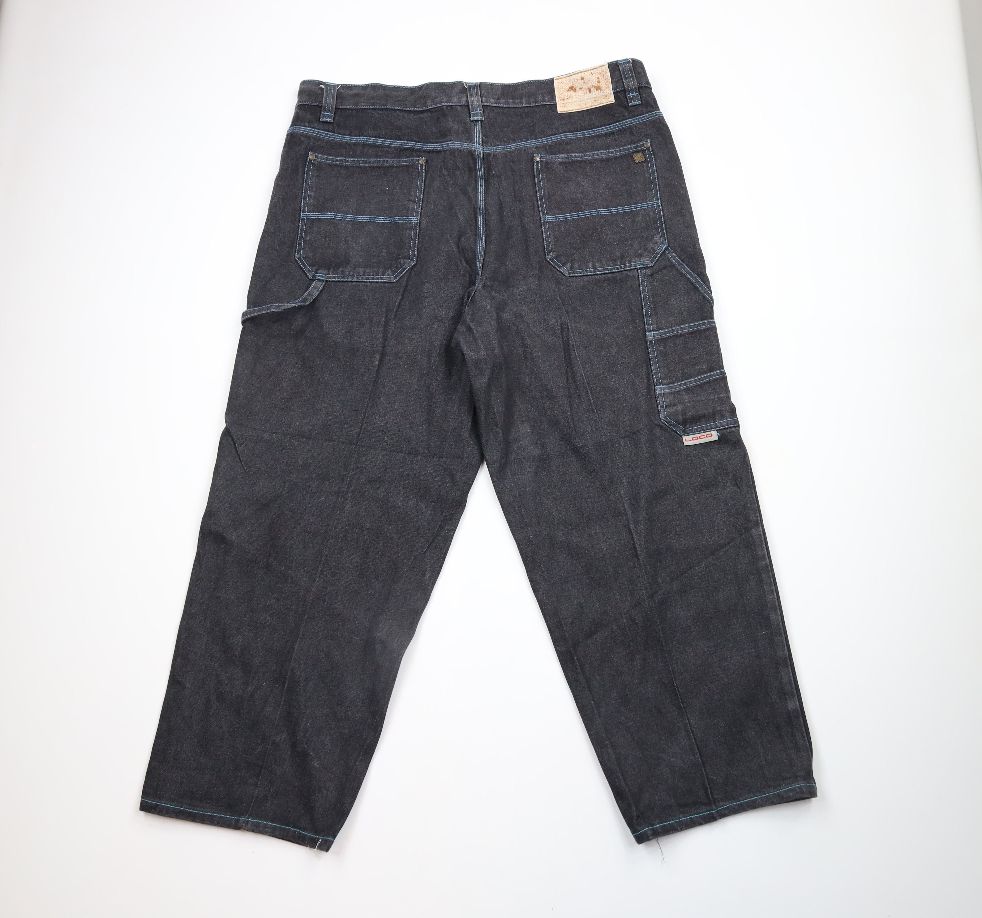 Vintage Vintage 90s Streetwear Baggy Fit Wide Leg Denim Jeans Black Size US 44 / EU 60 - 10 Thumbnail