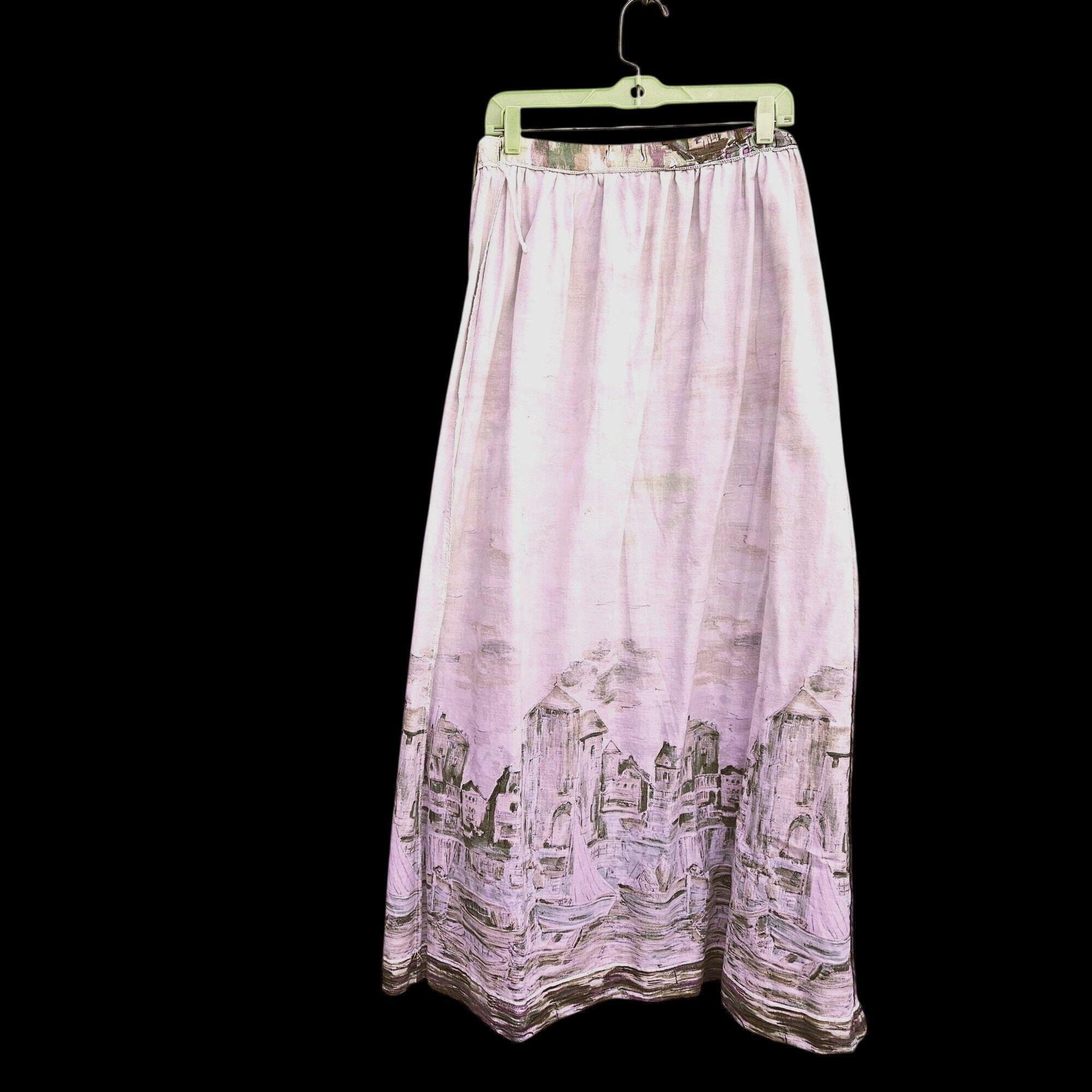 Other Lanz Originals 1980s Scenic Maxi Skirt Seine River 26"W Past Size 26" / US 2 / IT 38 - 12 Thumbnail