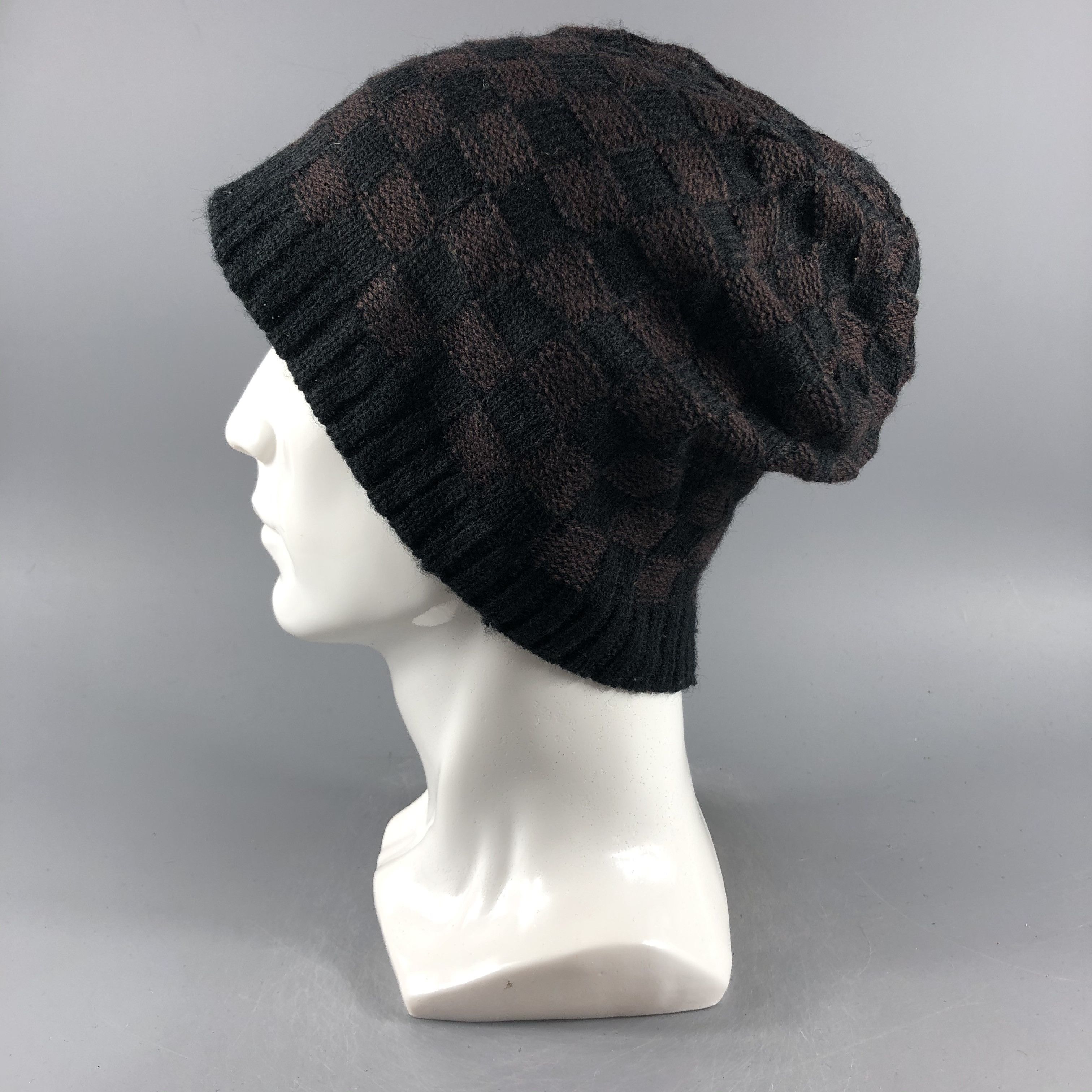 Japanese Brand × Vintage Unknown Checker Beanie Snow Hat Snow Cap -D281 Size ONE SIZE - 1 Thumbnail