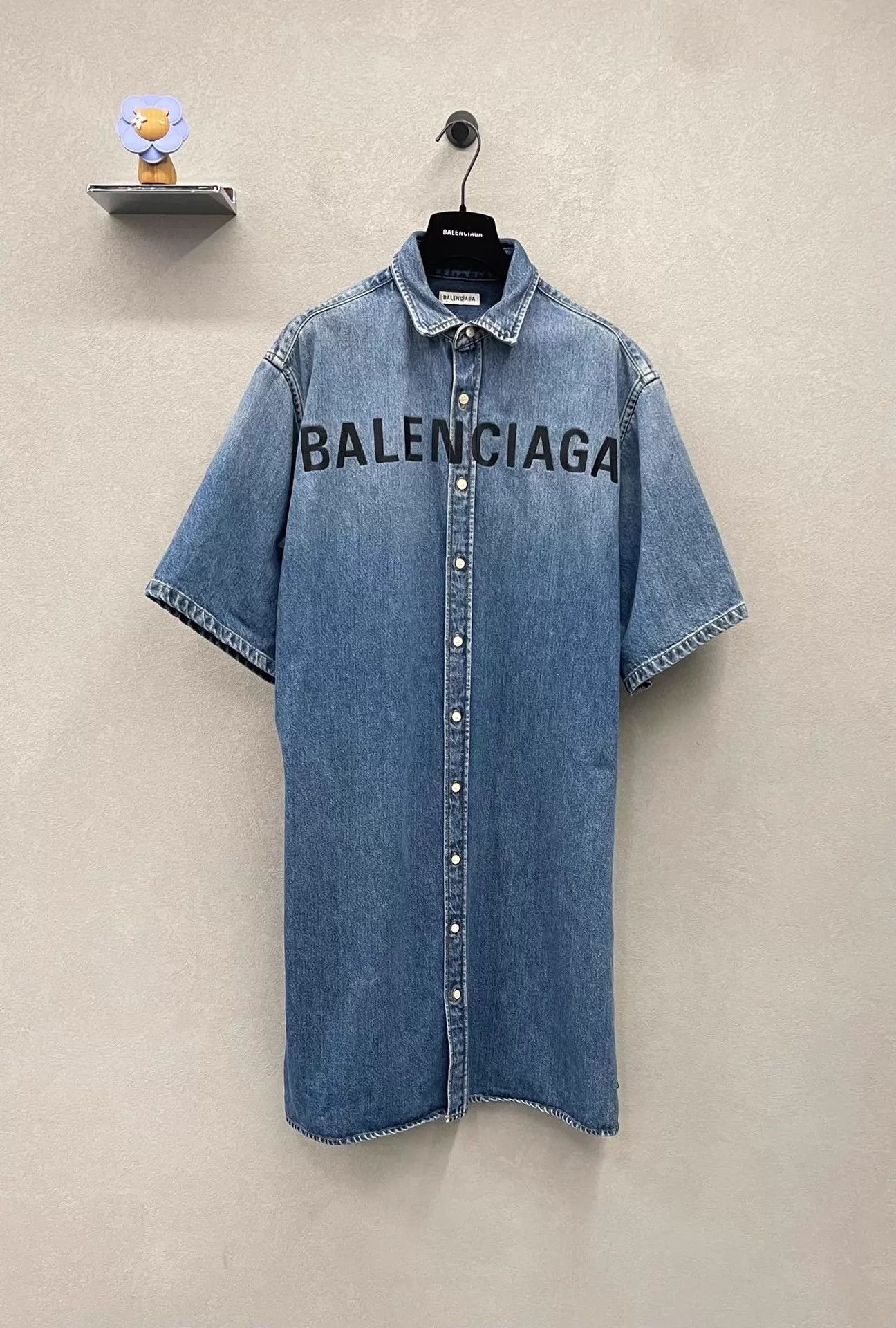 Balenciaga BALENCIAGA Blue Denim Shirt Jacket Vintage Logo Size S / US 4 / IT 40 - 1 Thumbnail