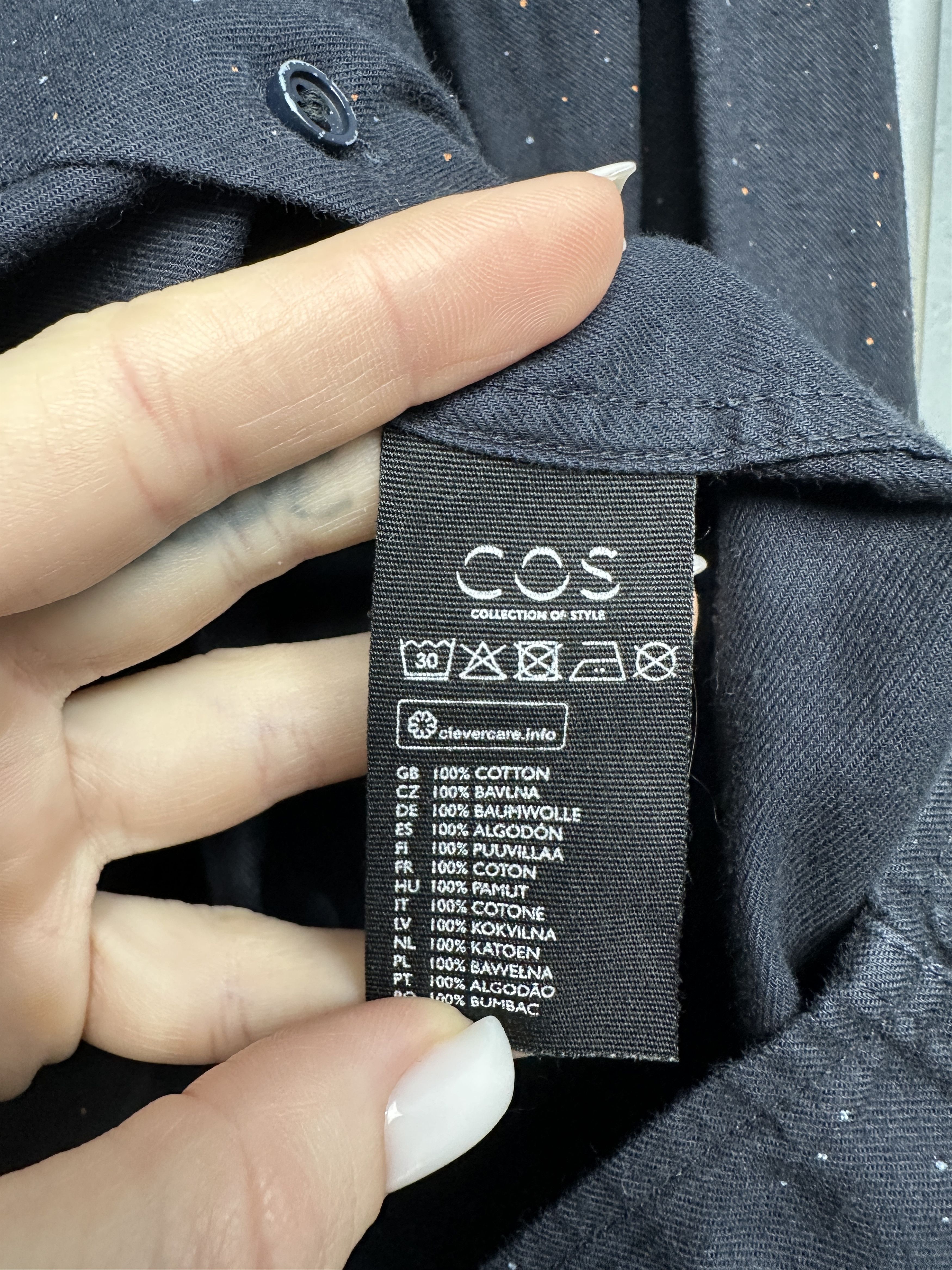Cos Cos Mens Cotton Long Sleeve Shirt Size US M / EU 48-50 / 2 - 4 Thumbnail