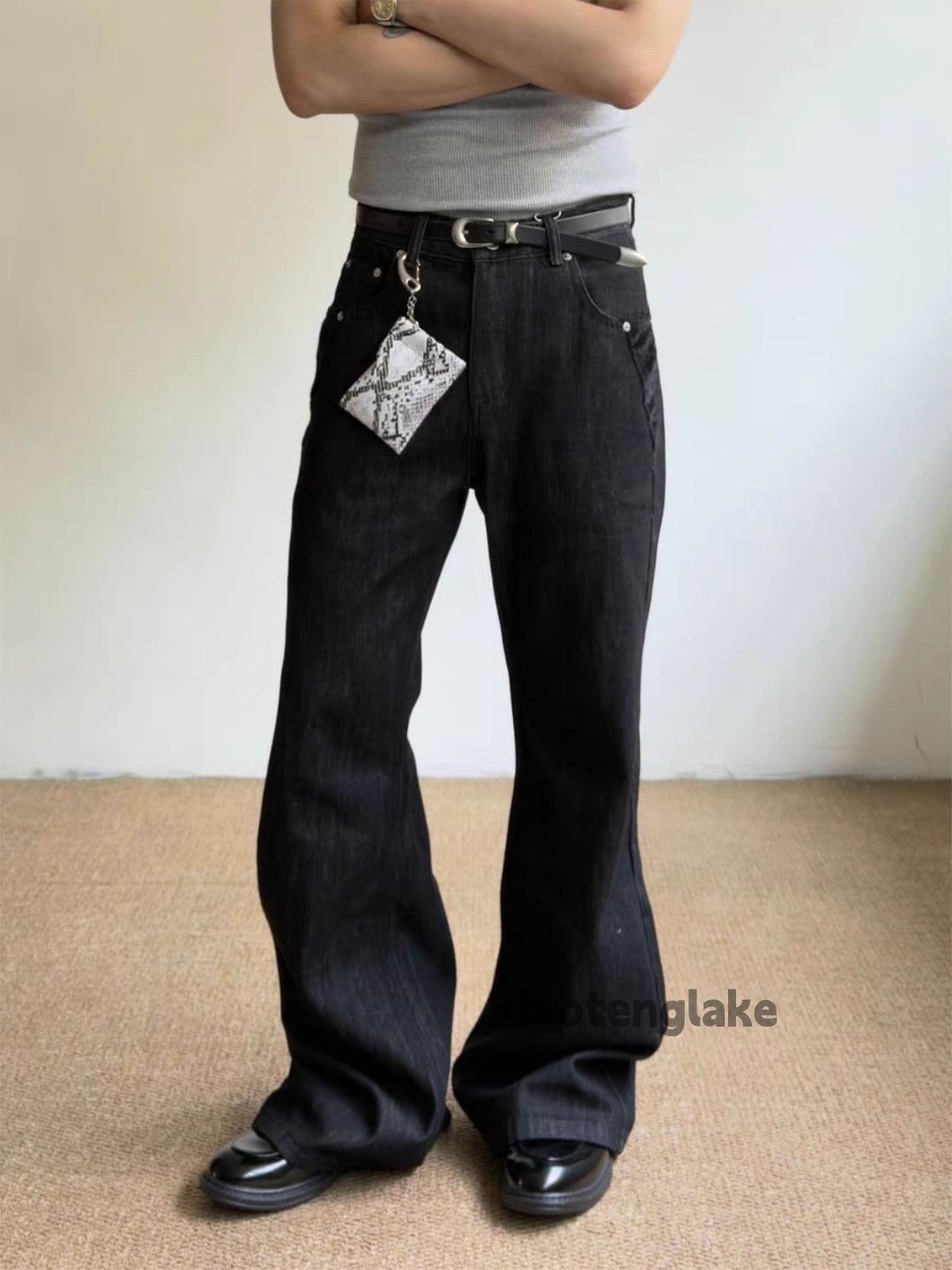 Jean zx denim punk grunge bootcut flared patchwork jeans Size US 32 / EU 48 - 6 Thumbnail
