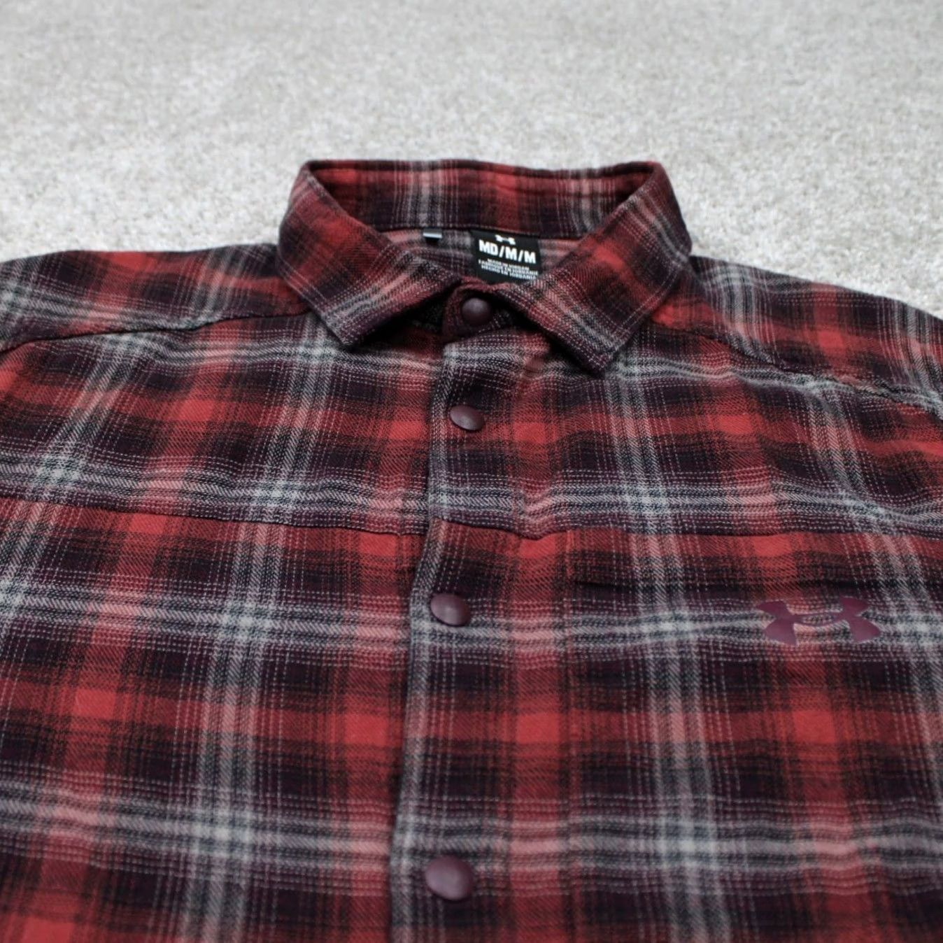 Under Armour Under Armour Tradesman Flex Flannel Shirt Men Medium Red/Gray Cotton Snap Button Size US M / EU 48-50 / 2 - 4 Thumbnail