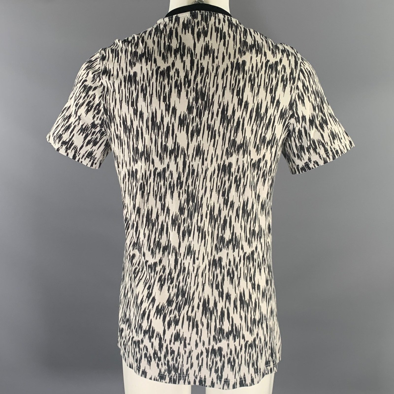 Lanvin LANVIN Size M White Black Abstract Cotton Blend T-shirt Size US M / EU 48-50 / 2 - 4 Thumbnail