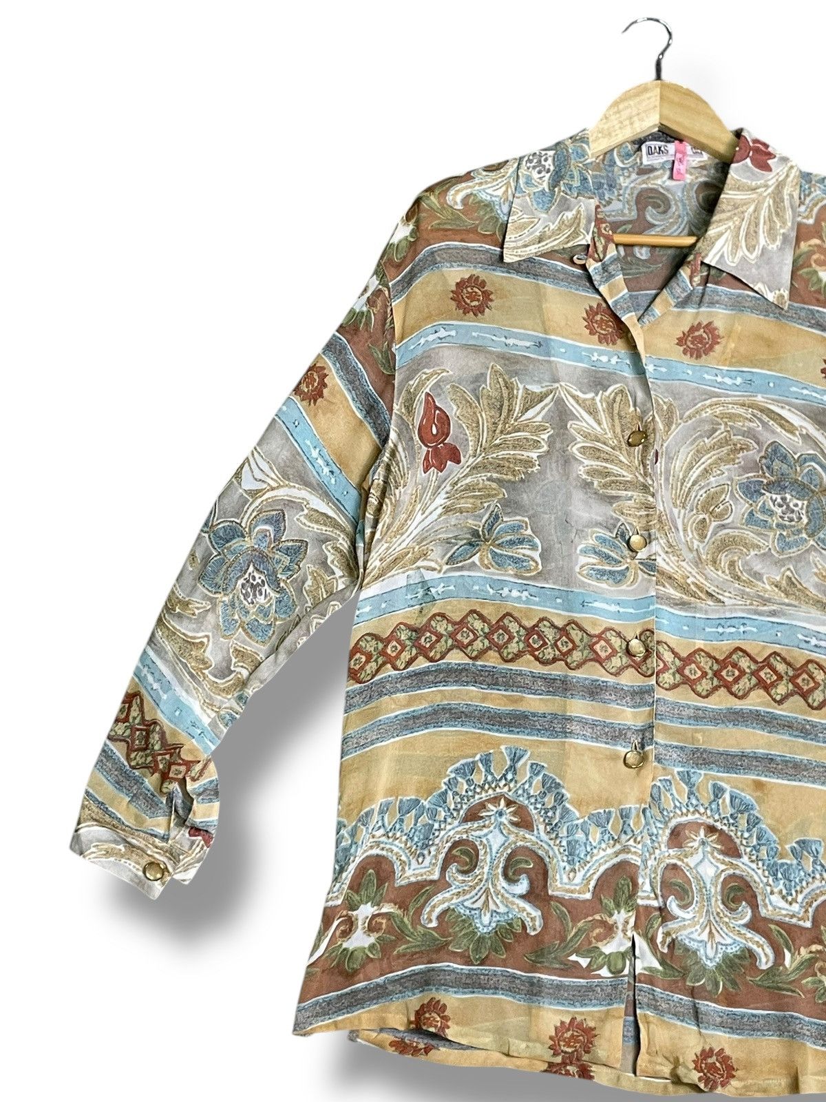 DAKS × Vintage Daks London x Vintage Blouse Womens Fashion (30) Size S / US 4 / IT 40 - 2 Thumbnail