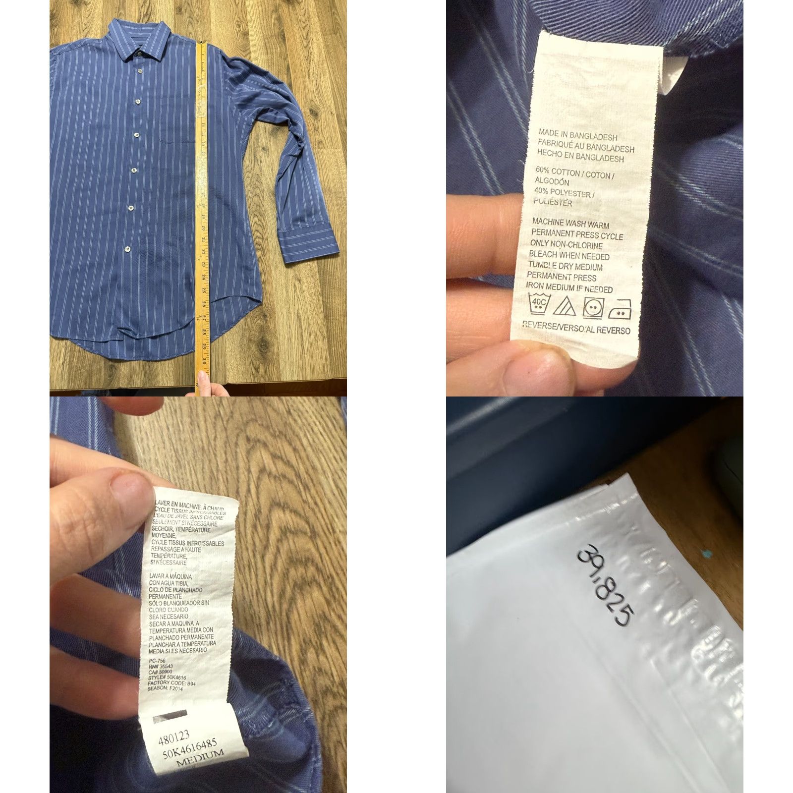 Van Heusen Van Heusen Shirt Men’s Medium 15-.15.5 Blue White Stripe Long Sleeve Button Up Shirt Size US M / EU 48-50 / 2 - 8 Thumbnail