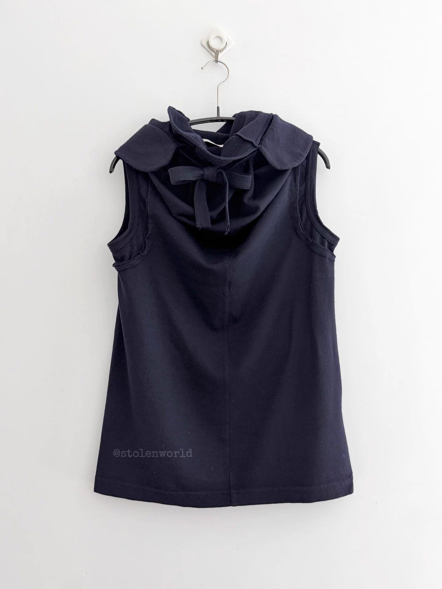 Comme des Garcons CDG Wool Tie Turtleneck Navy Black Top Size M / US 6-8 / IT 42-44 - 6 Thumbnail
