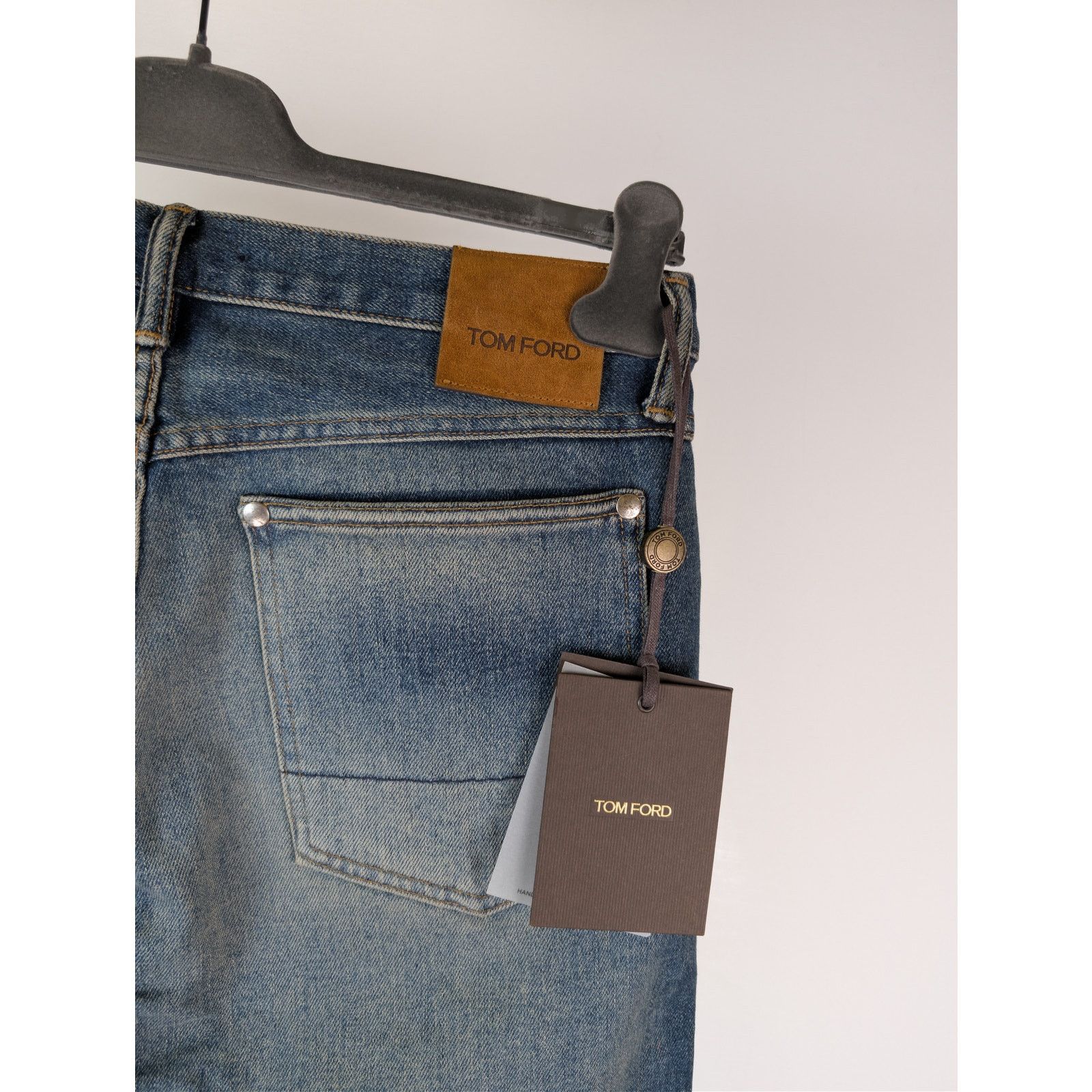 Tom Ford o1rshd1 Tapered Fit Denim Jeans in Indigo Blue Size US 32 / EU 48 - 13 Thumbnail