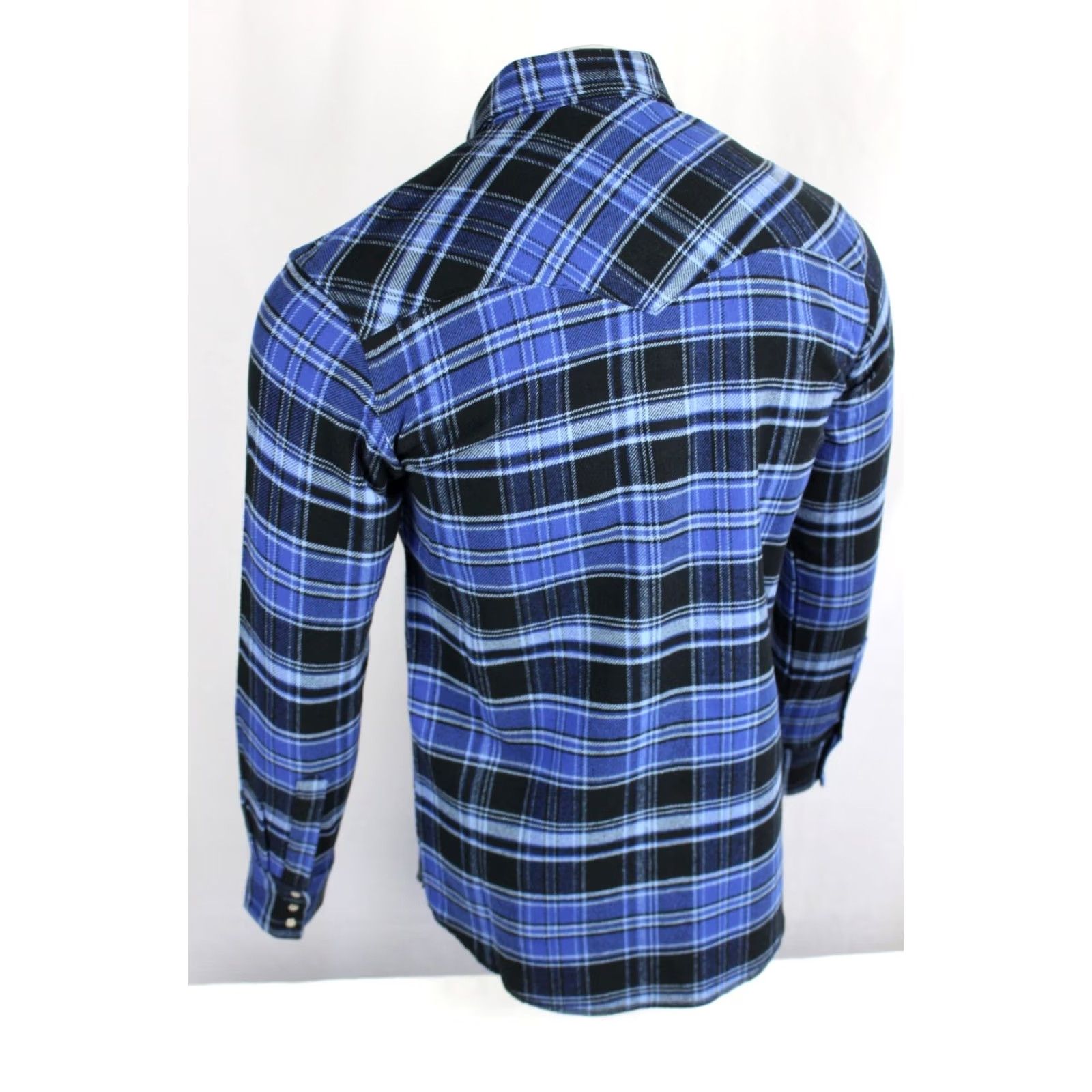 Wrangler Wrangler Men's Heavyweight Brushed Plaid Shirt Snap Flannel Small Classic Blue Size US S / EU 44-46 / 1 - 2 Thumbnail