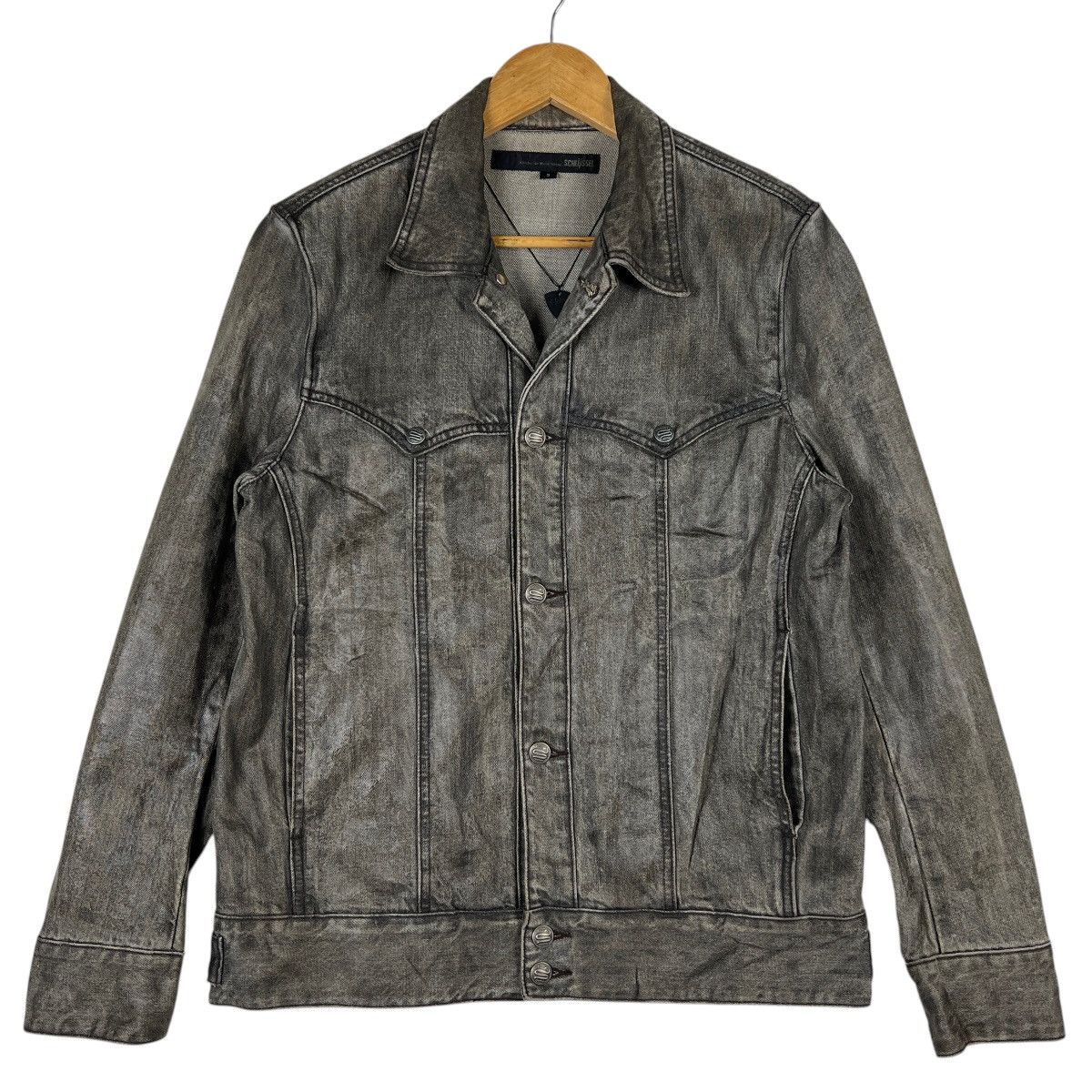 If Six Was Nine 🔥 SCHLUSSEL PAIN COATED DENIM TRUCKER JACKET Size US M / EU 48-50 / 2 - 4 Thumbnail