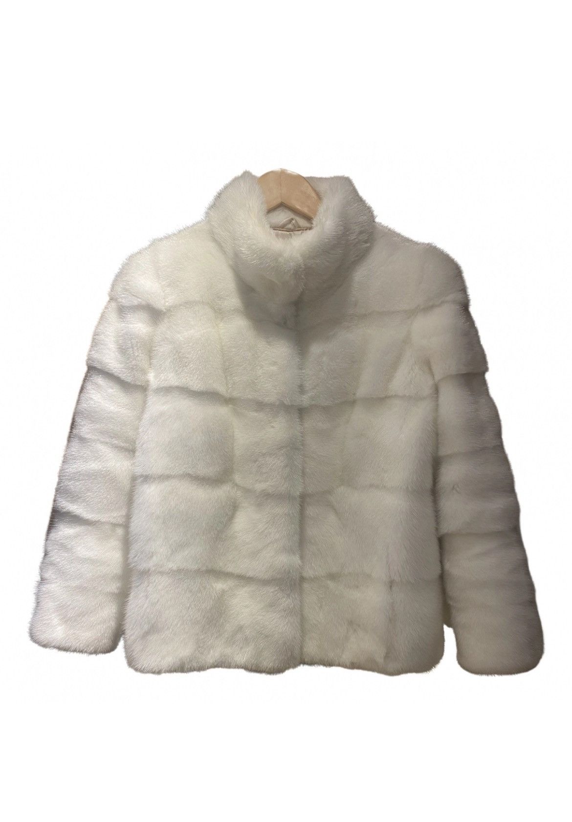 image of Non Signe Unsigned Real Mink Fur Jacket In White Size S, Women's