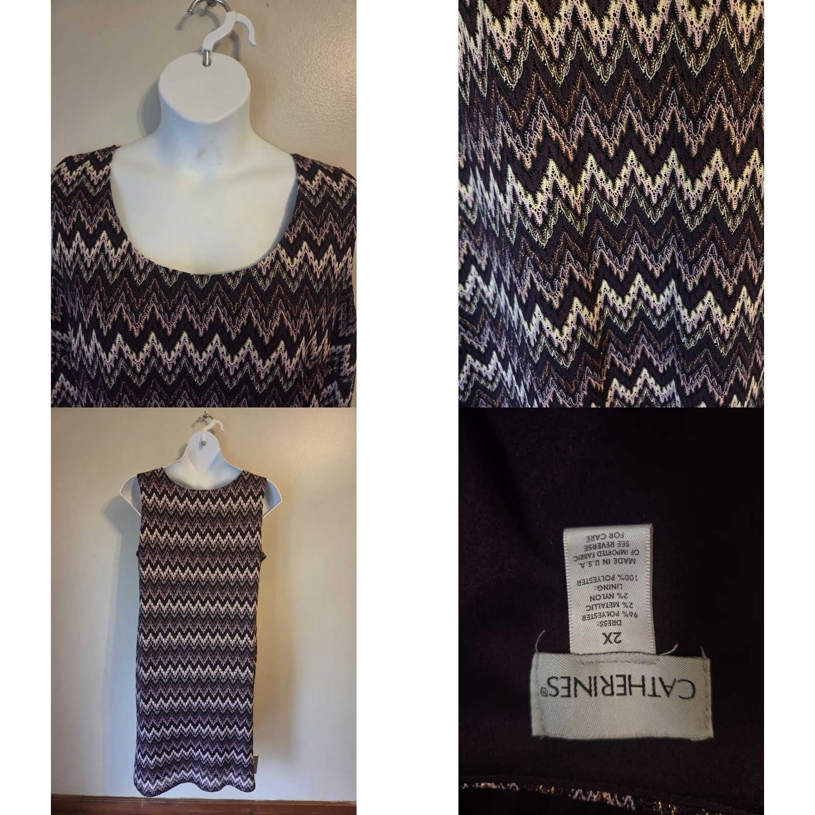 Vintage VINTAGE Catherines Purple 2 Pc Jacket Dress Flame Stitch Plus 2X (No, Vintage should not be; it's Not Vintage) Size XXL / US 16-18 / IT 52-54 - 8 Thumbnail